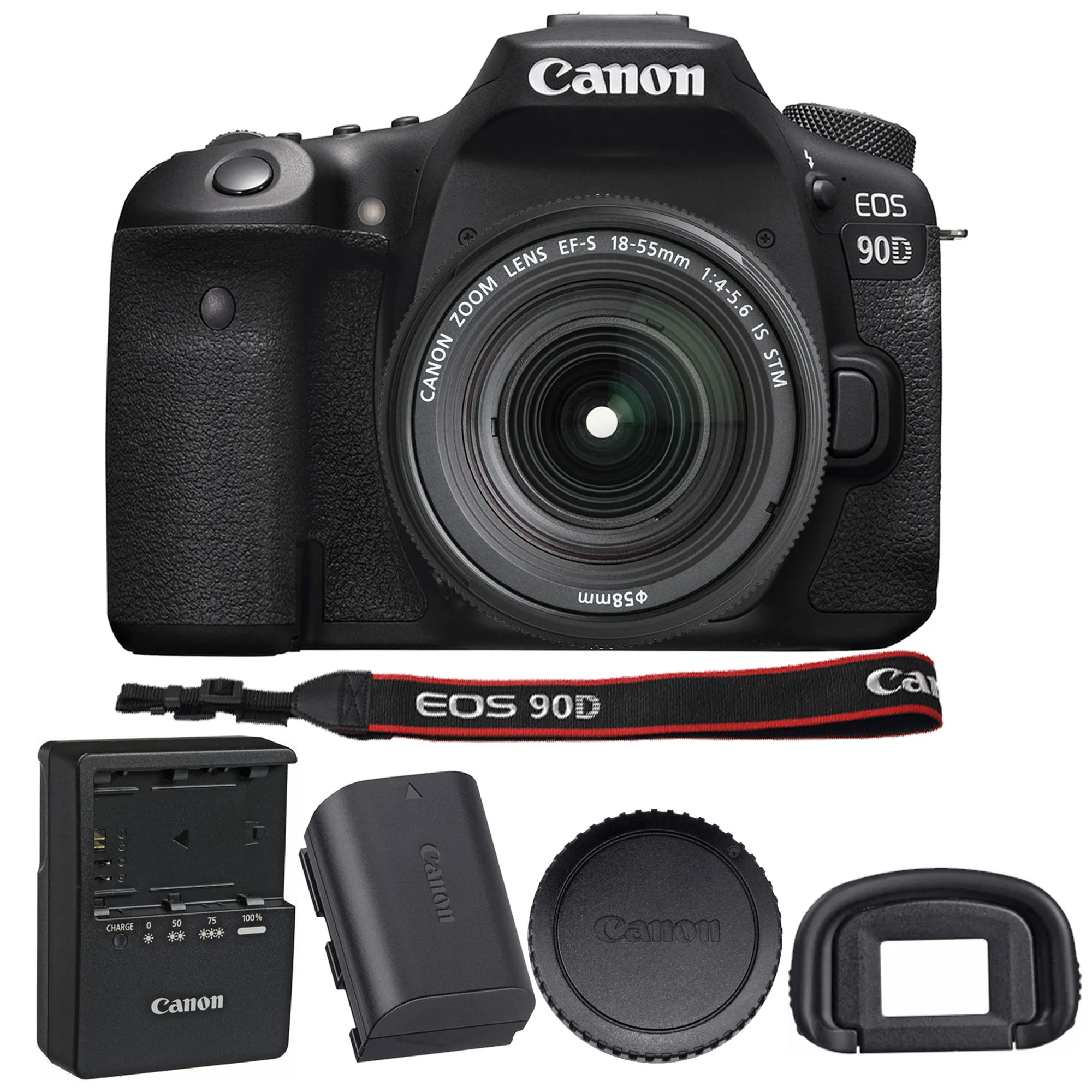 Canon EOS 90D 32.5MP Digital SLR Camera (Refurbished) with EF-S 18-55mm f/3.5-5.6 IS STM Lens