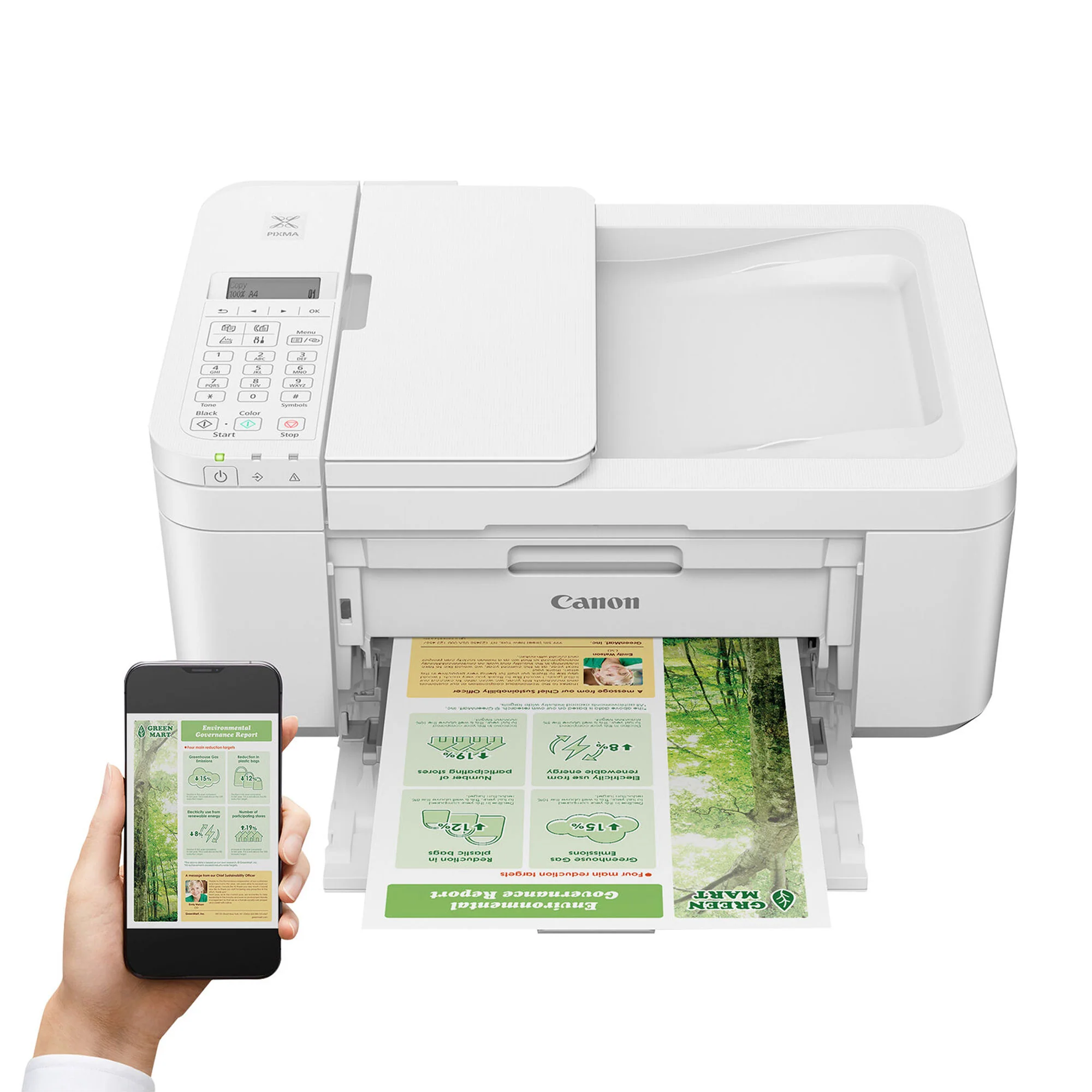 Canon PIXMA TR4720 Wireless All-in-One Printer (White) - Image 6