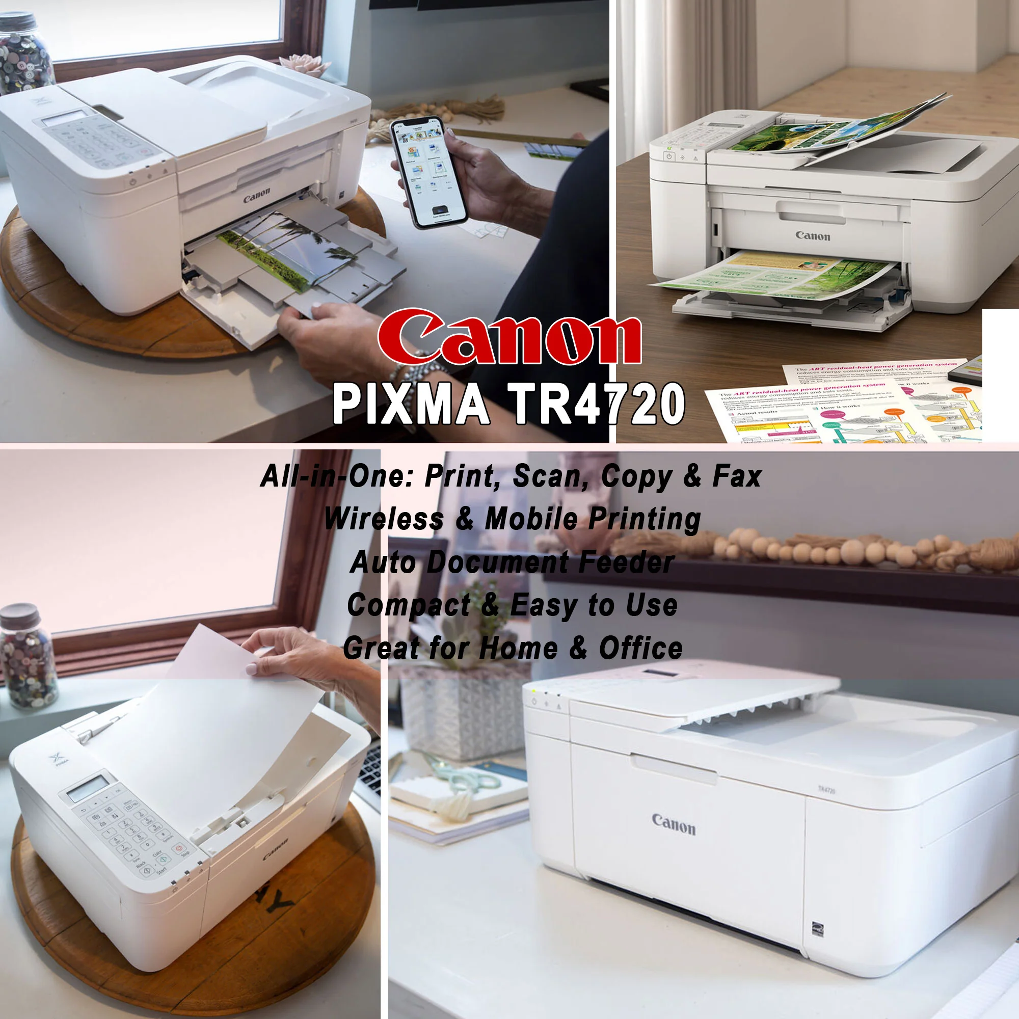 Canon PIXMA TR4720 Wireless All-in-One Printer (White) - Image 8