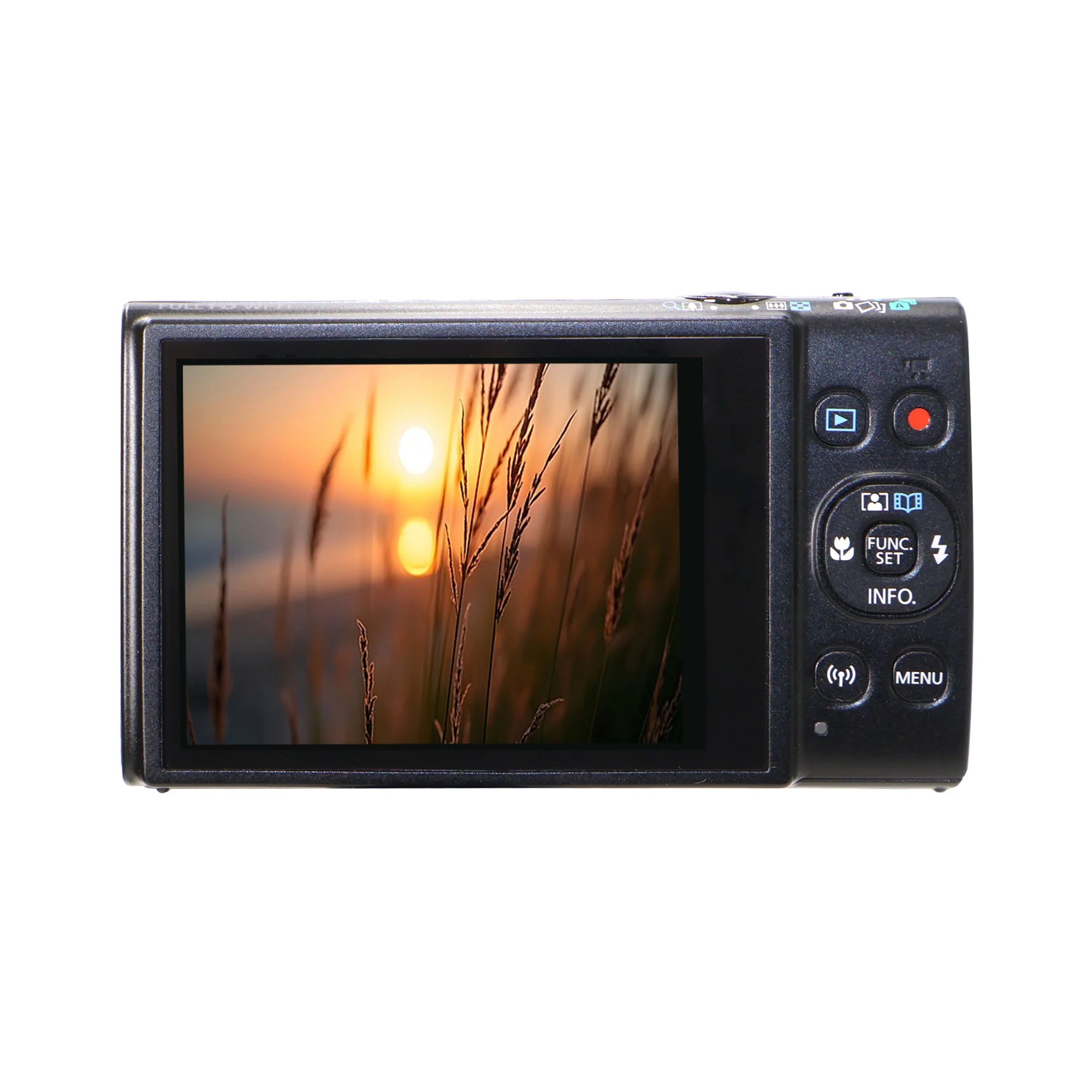 Canon PowerShot ELPH 360 HS A Digital Camera (Black) with 64GB MicroSD, Card Reader, Carrying Case, Cleaning Kit - Image 3