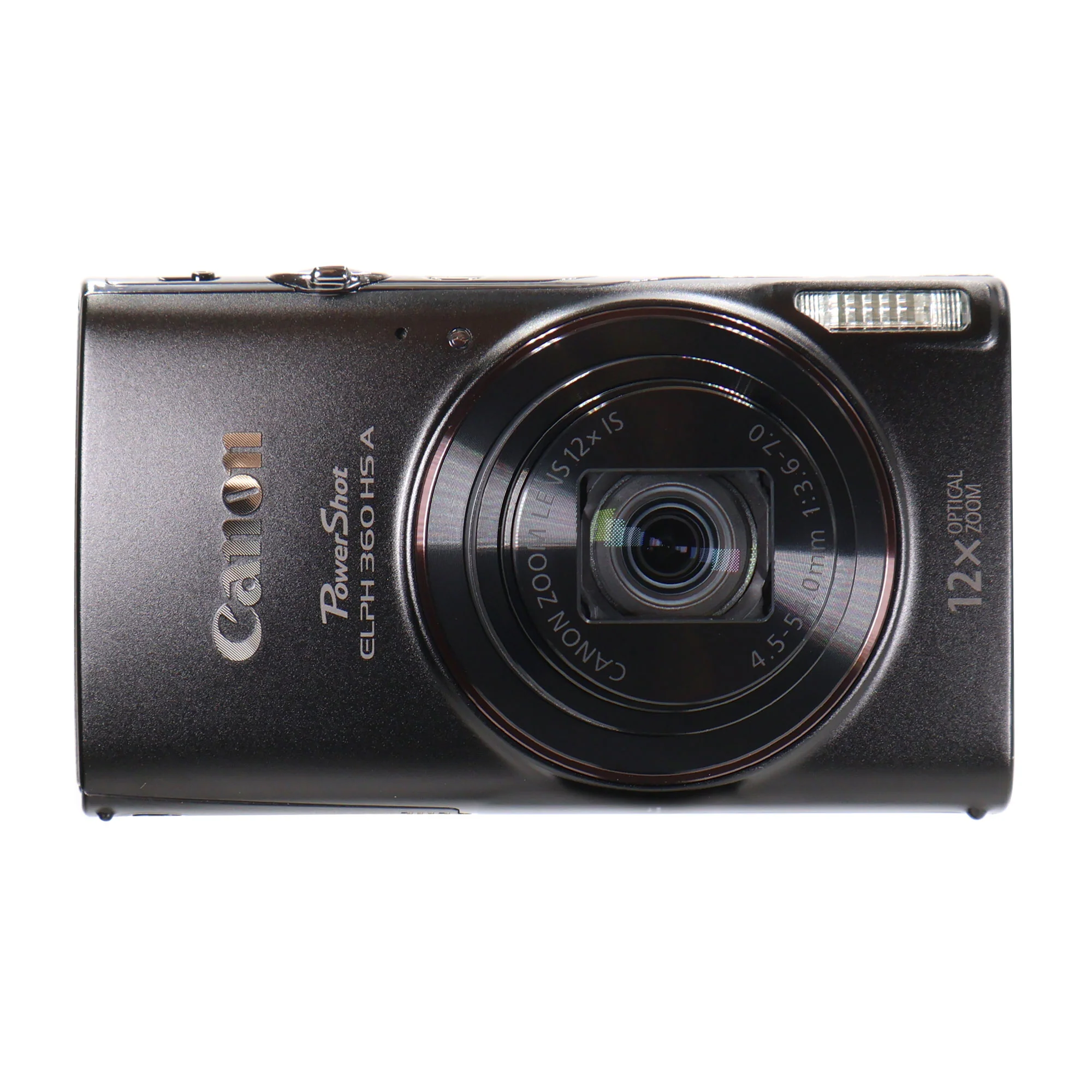 Canon PowerShot ELPH 360 HS A Digital Camera (Black) with Case, 64GB MicroSD, Card Wallet, Tripod, Flash, Battery, Cleaning Kit - Image 2