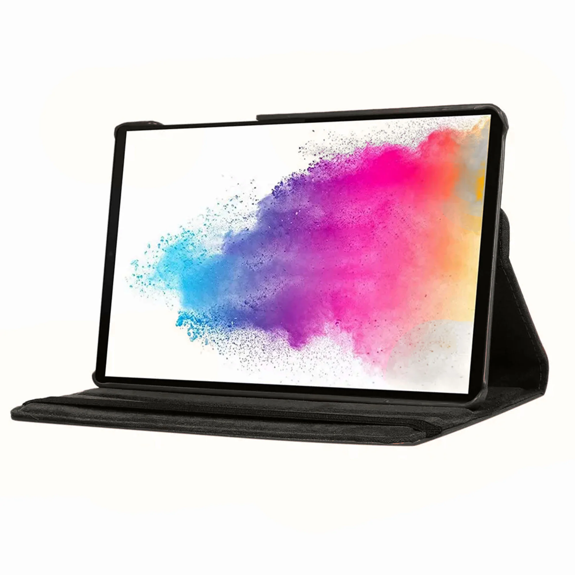 360 Degree Swivel Multi-Angle Stand Folio Leather Cover + Protective Hard Back Shell Case for Samsung Galaxy Tab A Tablet - Image 8