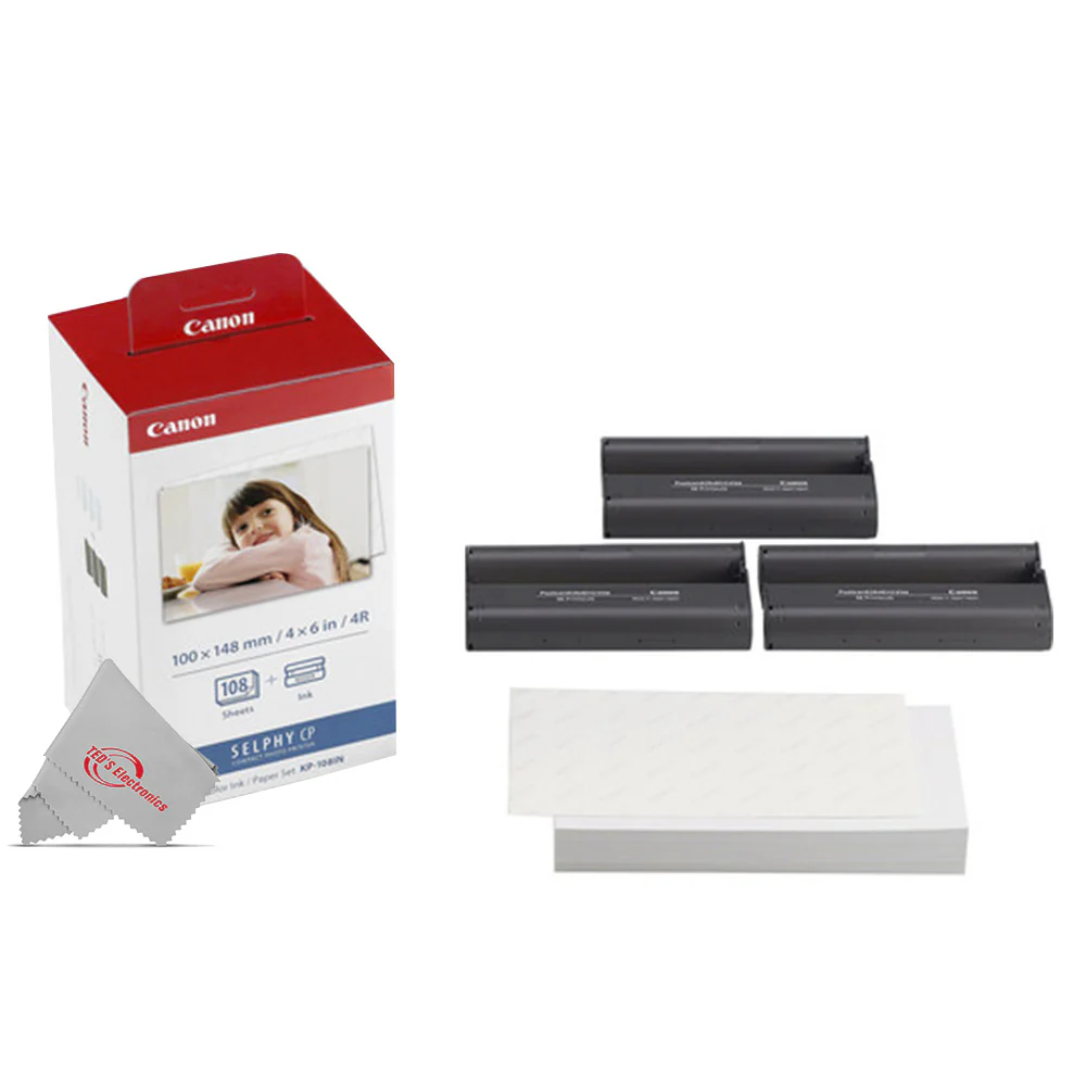 Canon SELPHY CP1500 Compact Photo Printer (White) with 3x KP-108IN Selphy Color Ink 4x6 Paper Set 3115B001 - Image 6