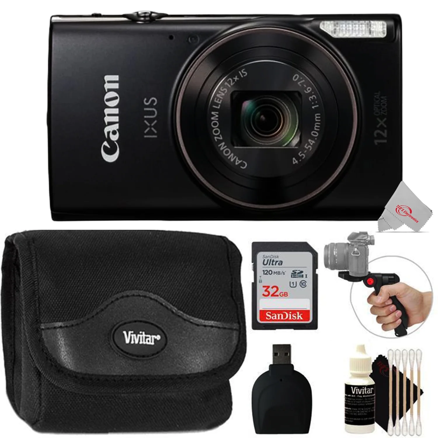 Canon PowerShot IXUS 285 / Elph 360 20.2MP 12x Optical Zoom Digital Camera Basic Starter Bundle - Image 2