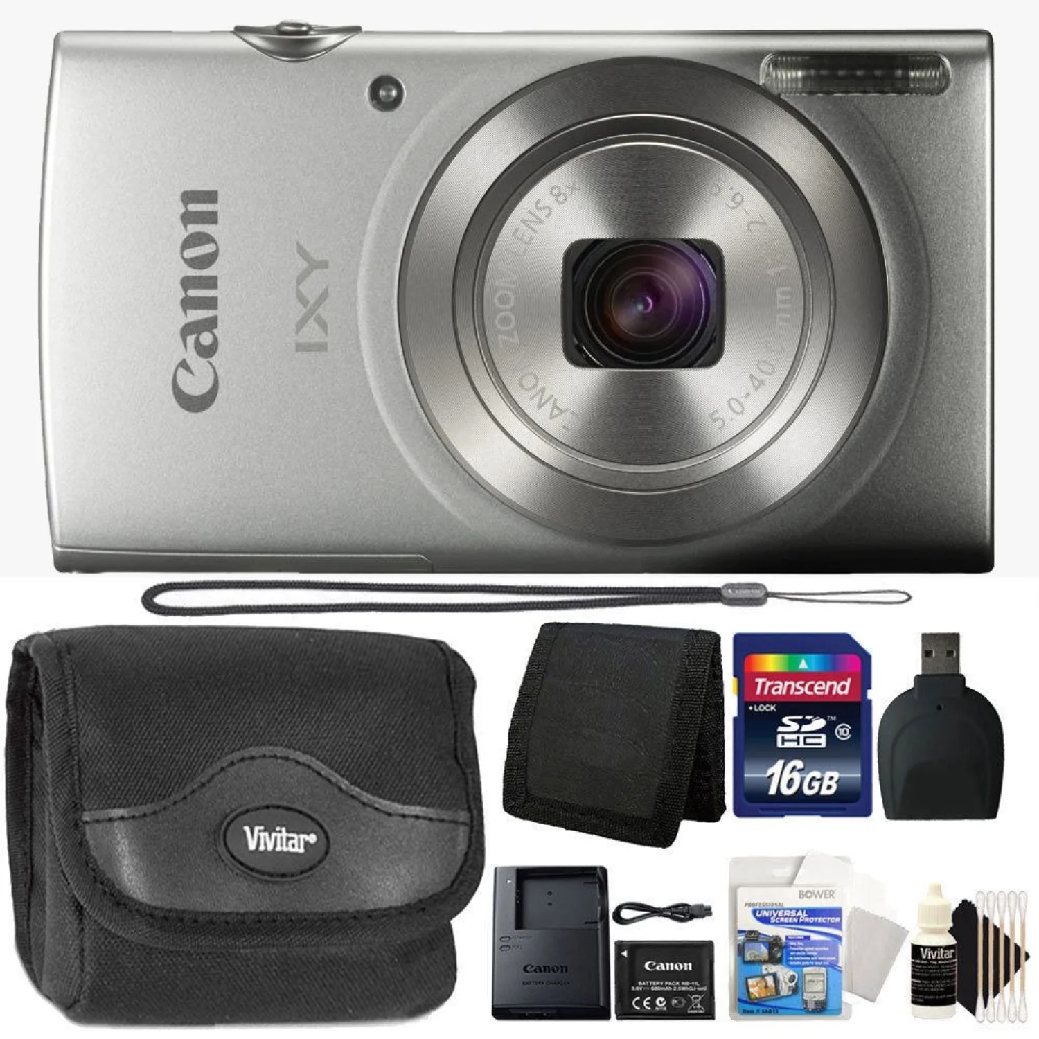 Canon PowerShot IXY 200 / Elph 180 Digital Camera Silver + 16GB Top Accesory Kit - Image 2