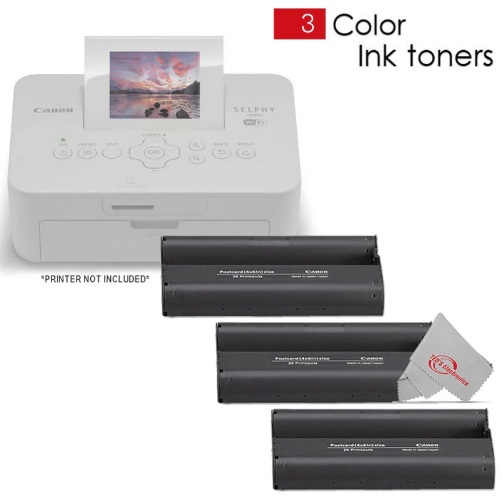 Ten Pack Canon Selphy KP-108IN Color Ink and 4x6 Paper Set 3115B001 for SELPHY Compact Printer  CP1300 CP1200 CP769 - Image 5