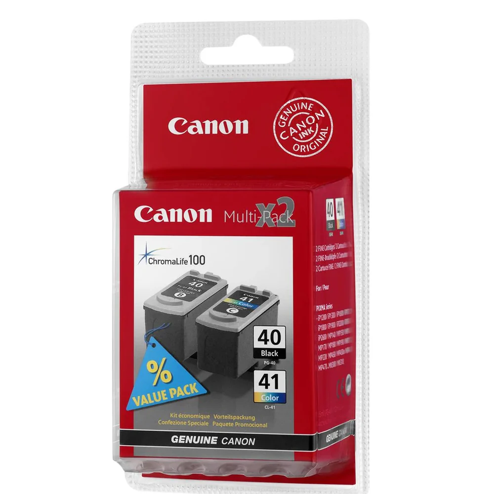 Canon Pixma ChromaLife 100 FINE Cartridges PG-40 Black and PG-41 Color Ink for PIXMA Printers - Image 2