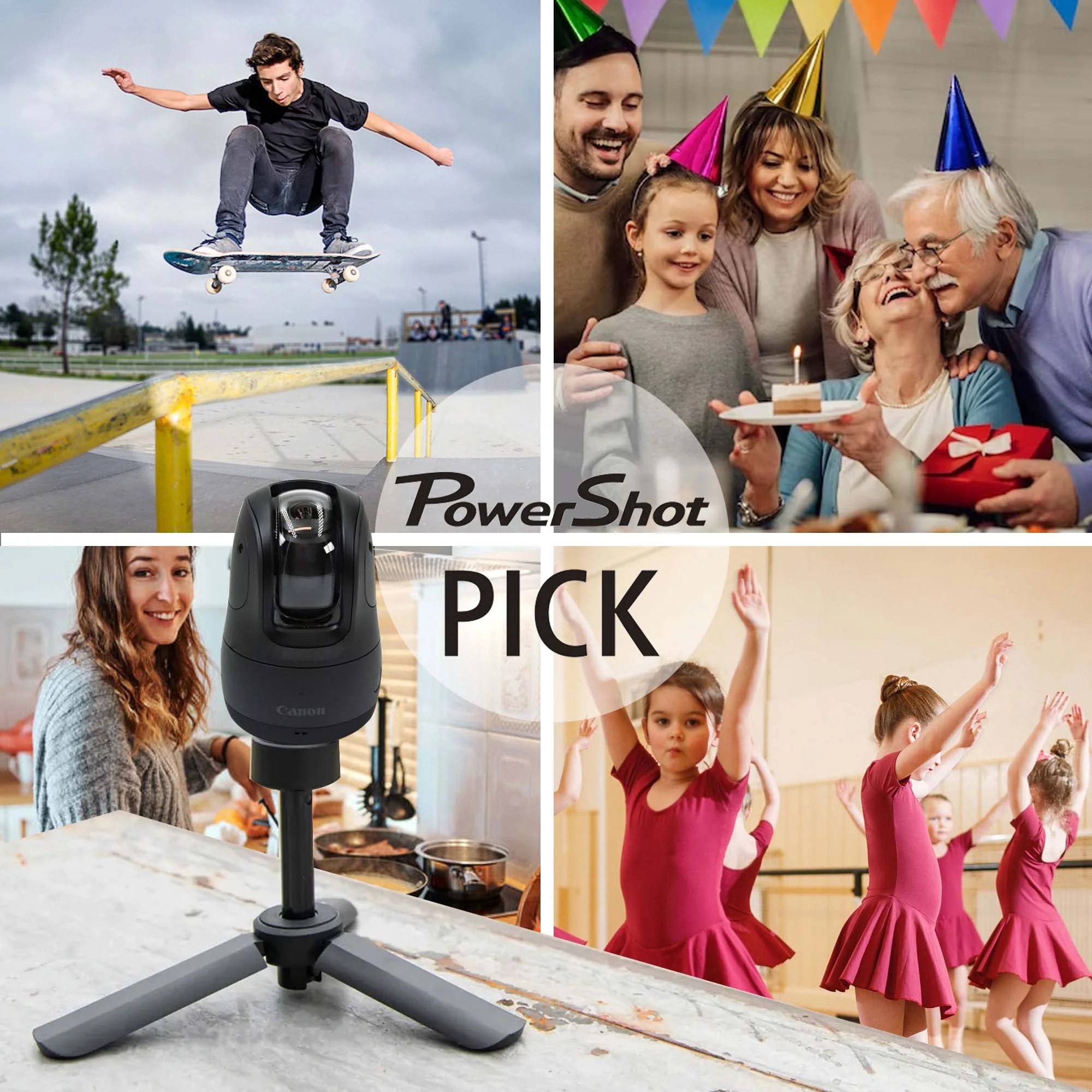 Canon PowerShot PICK PTZ Camera with 4.5" Lens Case w/ Belt Loop & Neck Strap and 6" Tabletop Tripod & HandGrip w/ Articulating Ball Head Kit - Image 6