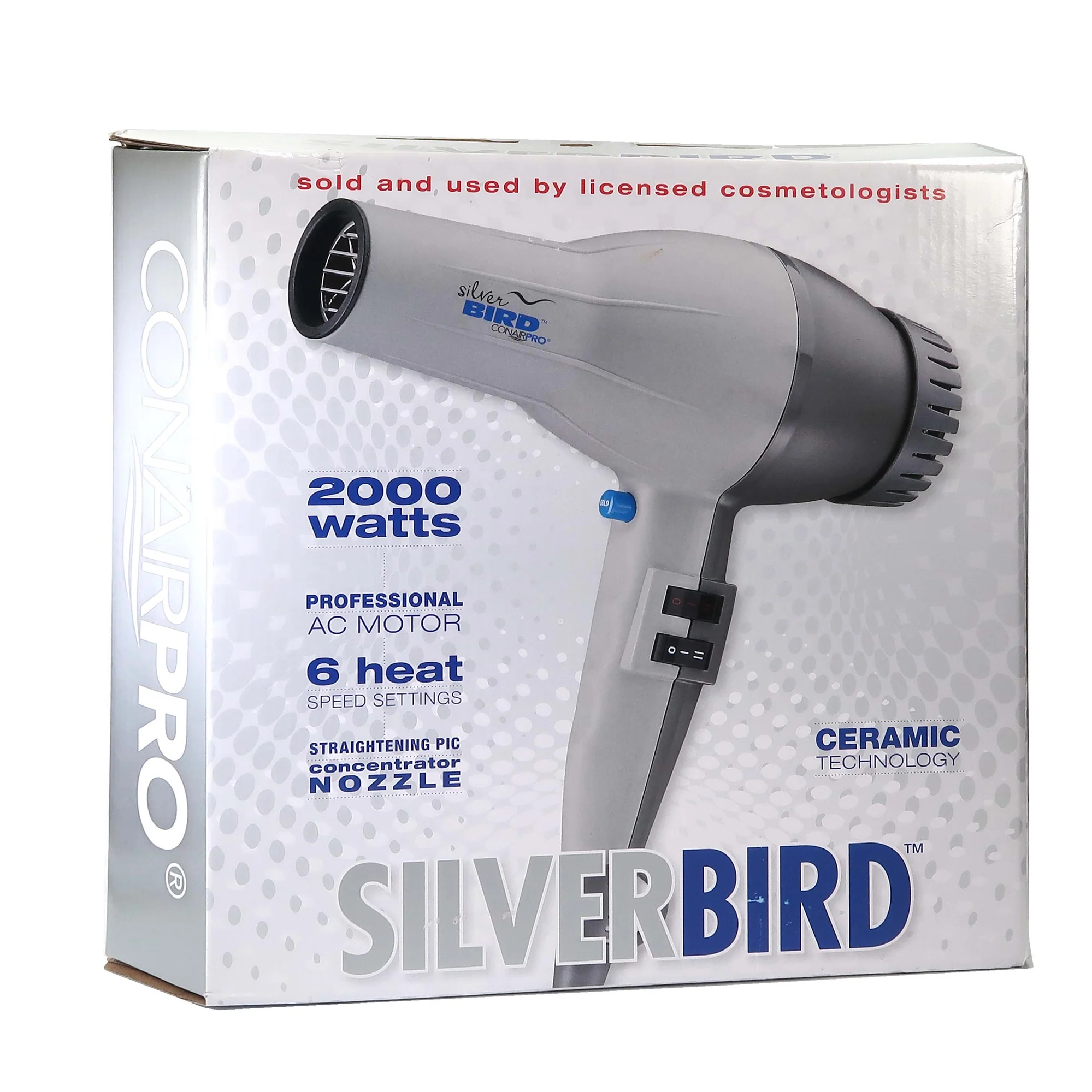 Conair PRO SilverBird 2000 Watts Blow Dryer with Straightening Pic and Concentrator Nozzle - Image 4