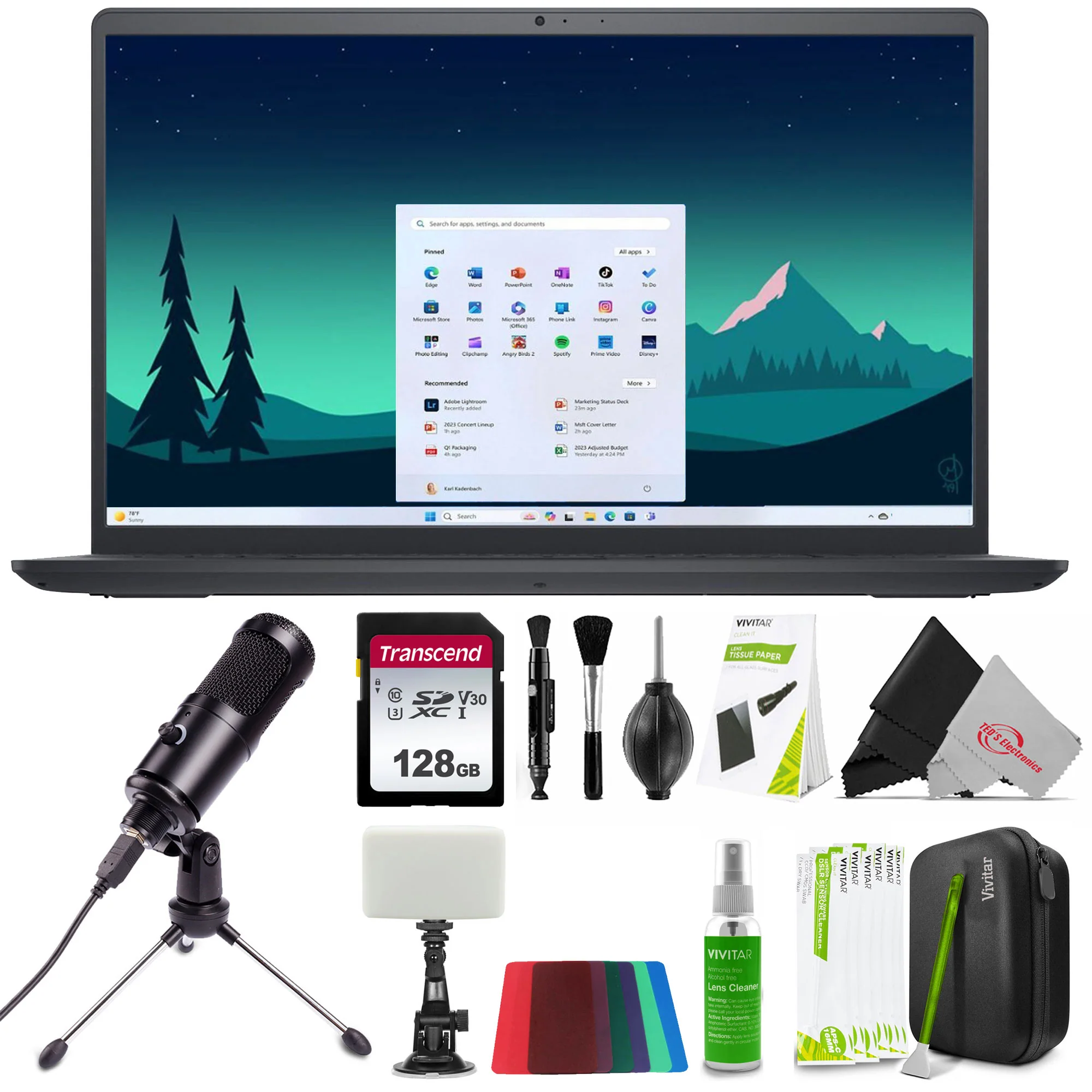 Dell Inspiron 15 3520 Touch Laptop Intel Core i5 - 1155G7 8GB Memory 256GB SSD (Black) Video Conferencing Bundle