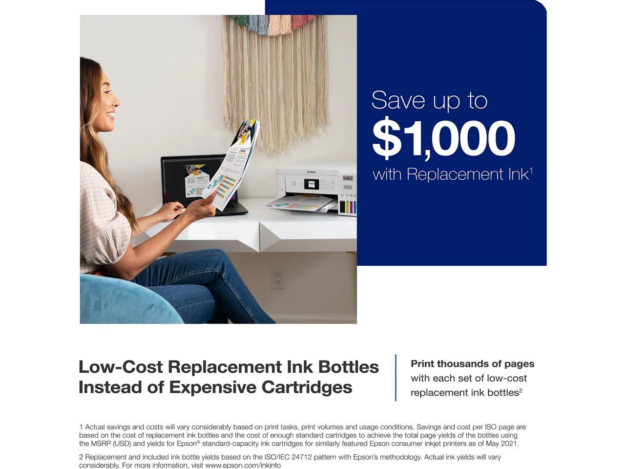 Epson EcoTank ET-2850 Wireless Color All-in-One Cartridge-Free Supertank Printer (White) - Image 5