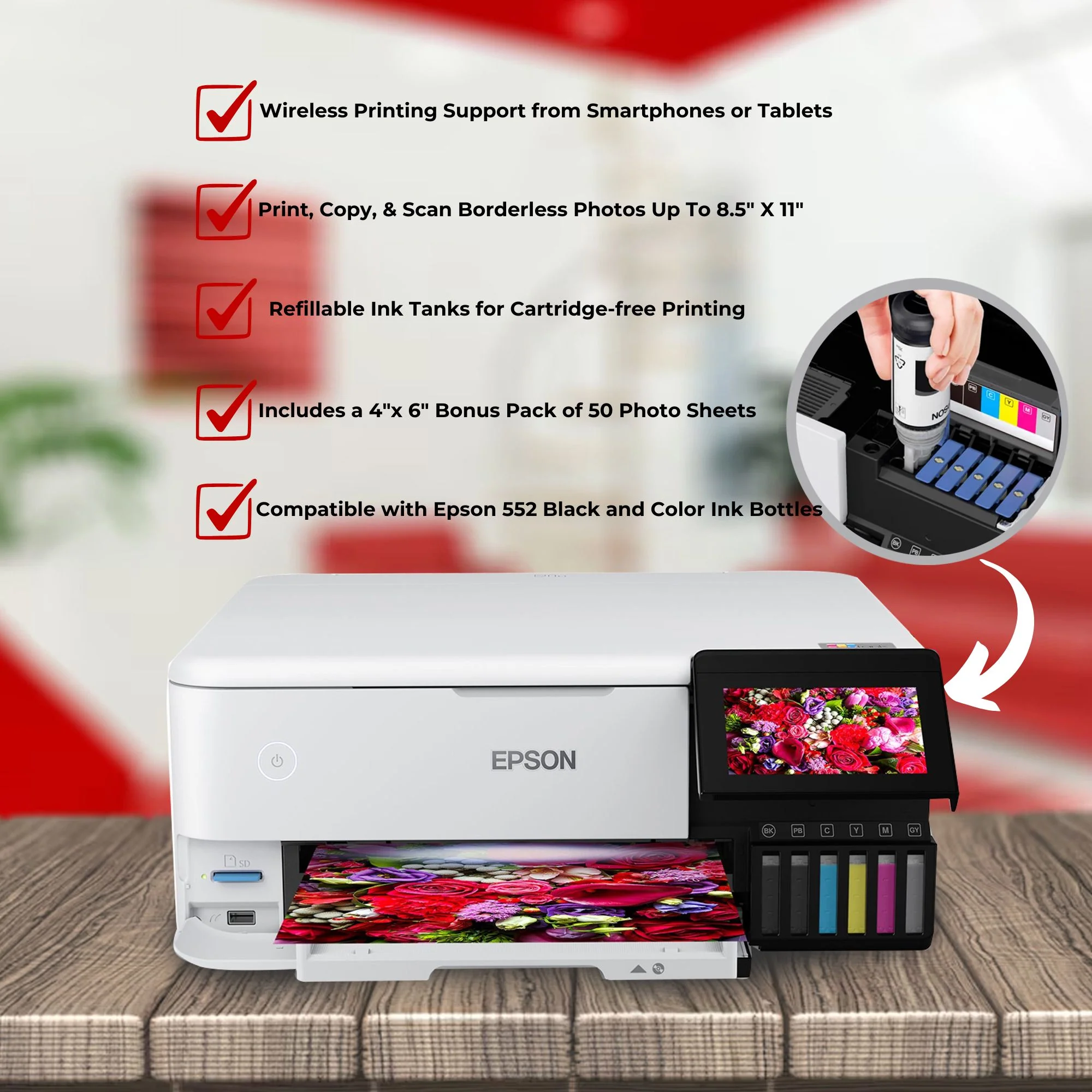 Epson EcoTank 8500SE Supertank Photo Printer (White) - Image 2