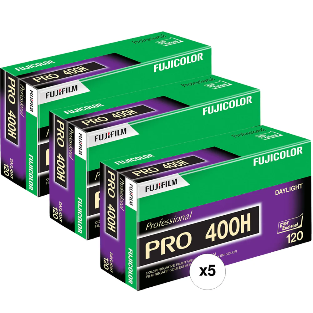 3x FUJIFILM Fujicolor PRO 400H Professional Color Negative Film - 120 Roll Film, 5 Pack