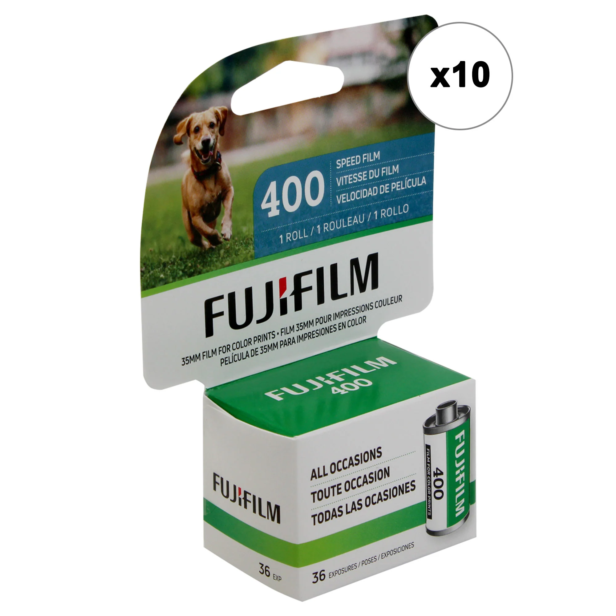 FUJIFILM 400 Color Negative Film (35mm Roll Film, 36 Exposures) - 10 Pack
