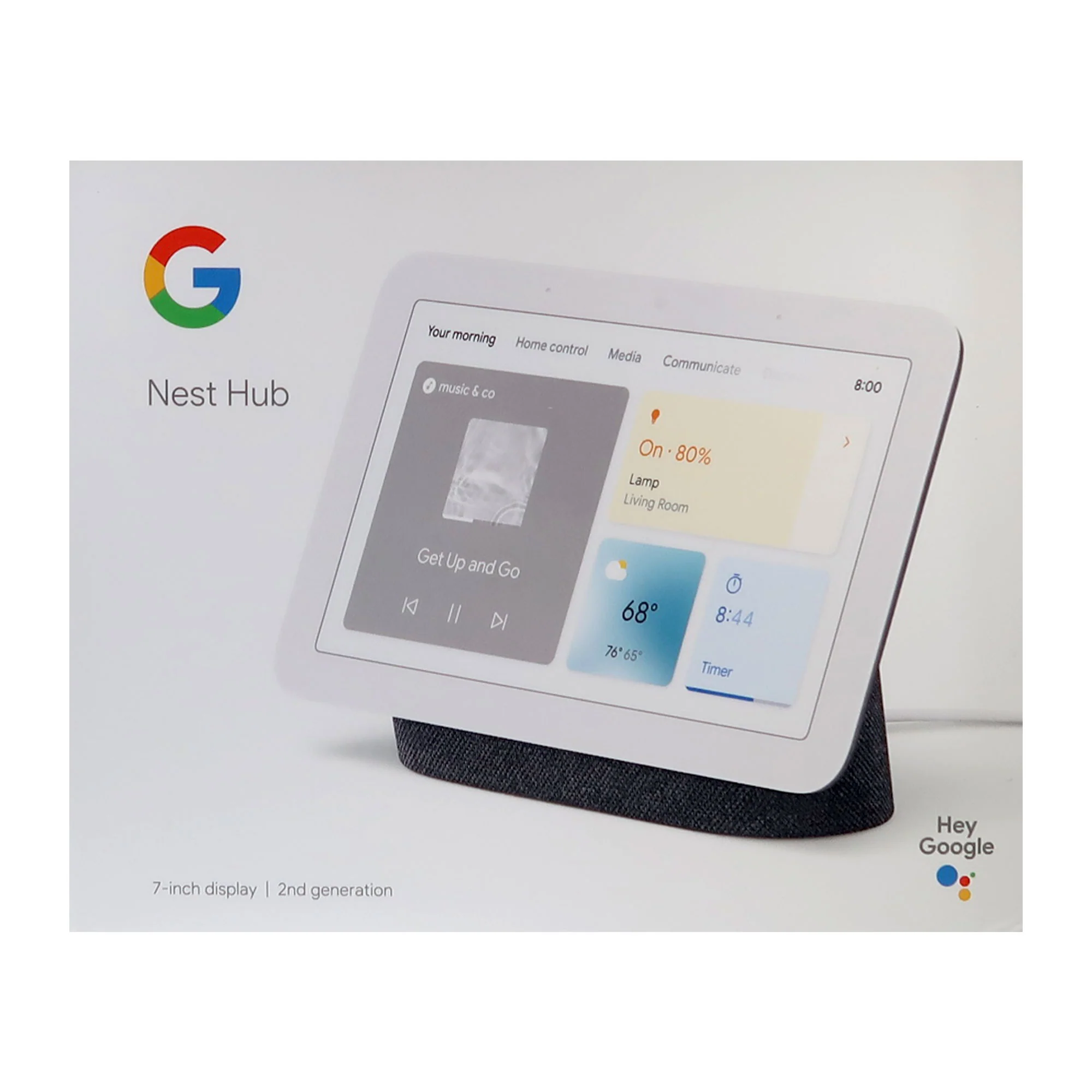 Google Nest Audio Smart Speaker (Sand) with Google Nest Hub 2nd Gen (Charcoal) - Image 5