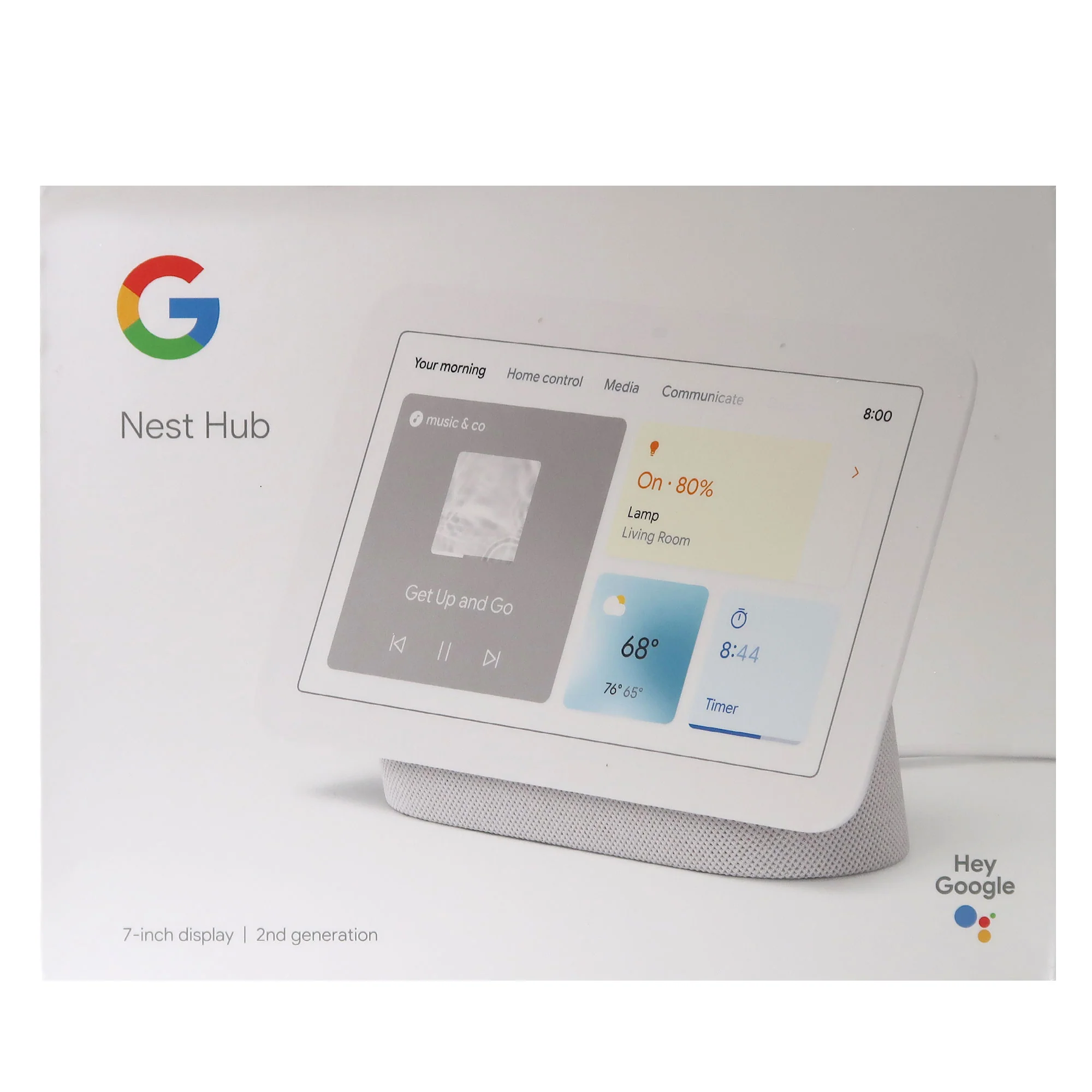 Google Nest Hub 2nd Gen Smart Home Display with Google Assistant (Chalk) and 2x Google Nest Video Battery Doorbell (White) - Image 4