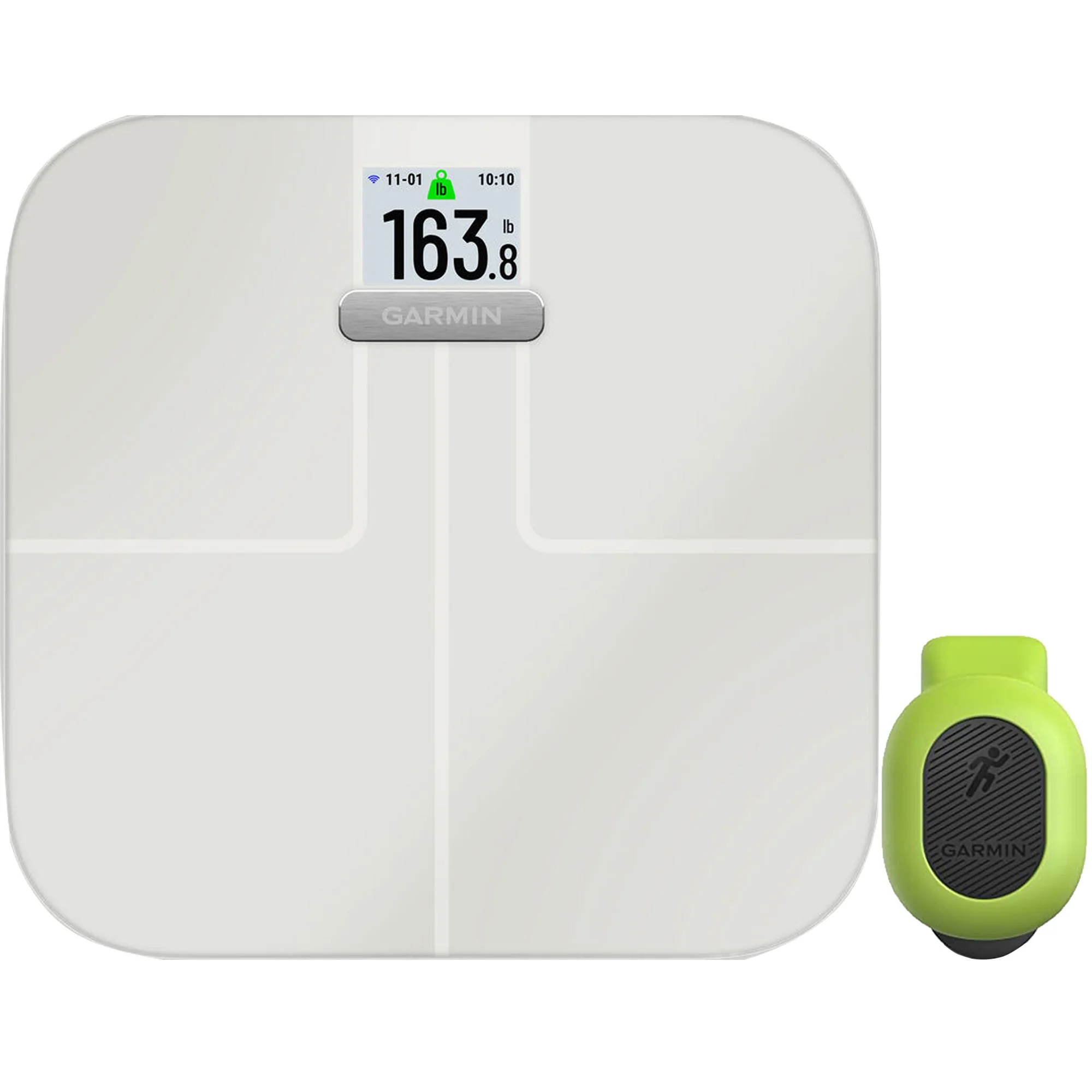 Garmin Index S2 Smart Scale with Wi-Fi Connectivity (White, Worldwide) with Running Dynamics Pod