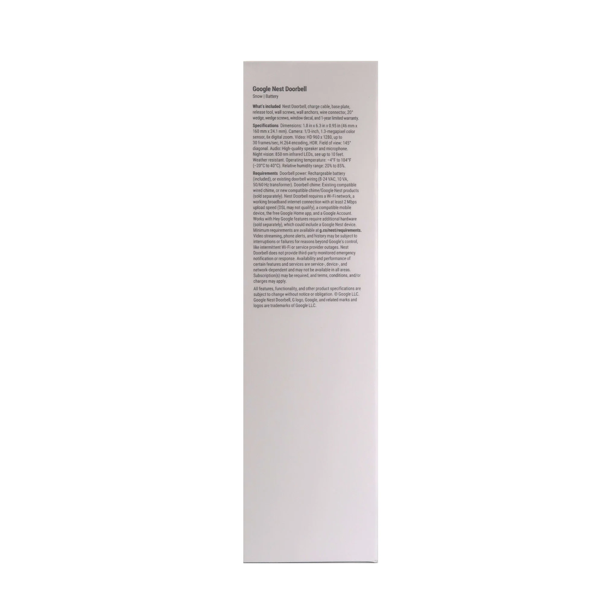 5x Google Nest Video Battery Doorbell (Battery, White) - Image 6