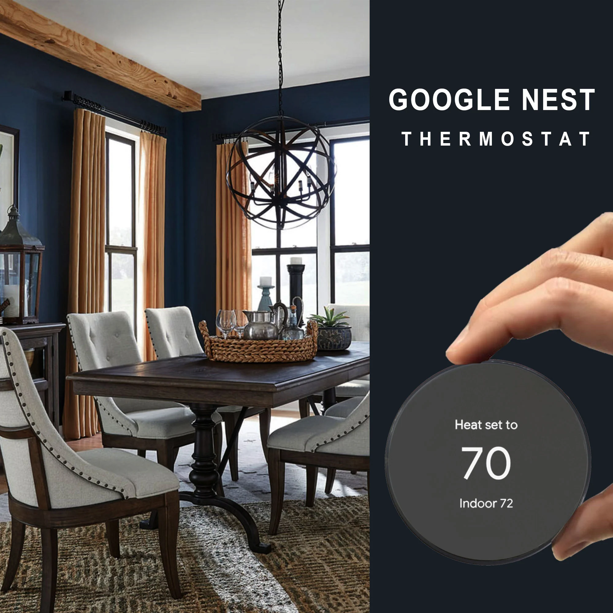 Google Nest Smart Programmable Wifi Thermostat for Home (Charcoal) - Image 6