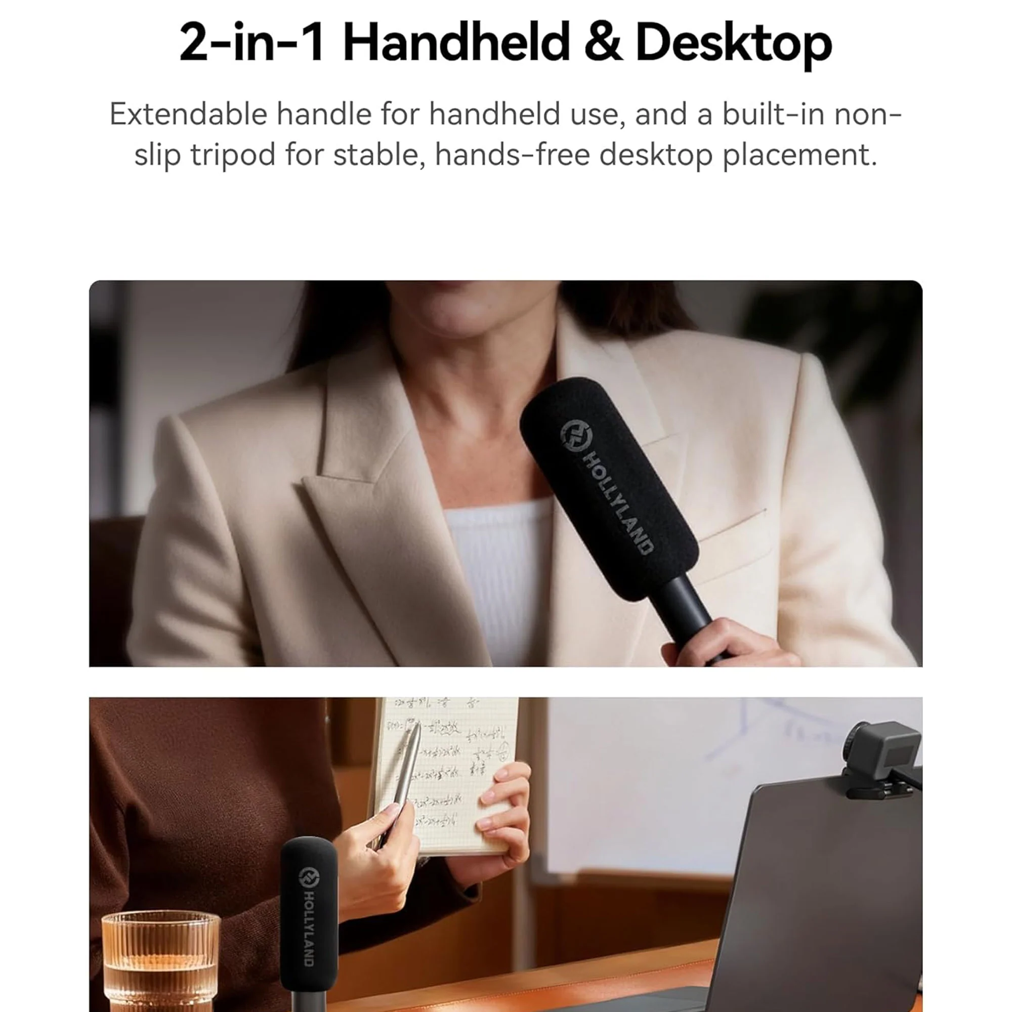 Hollyland Interview Adapter for Wireless Microphones Handheld and Desktop Use - Image 4