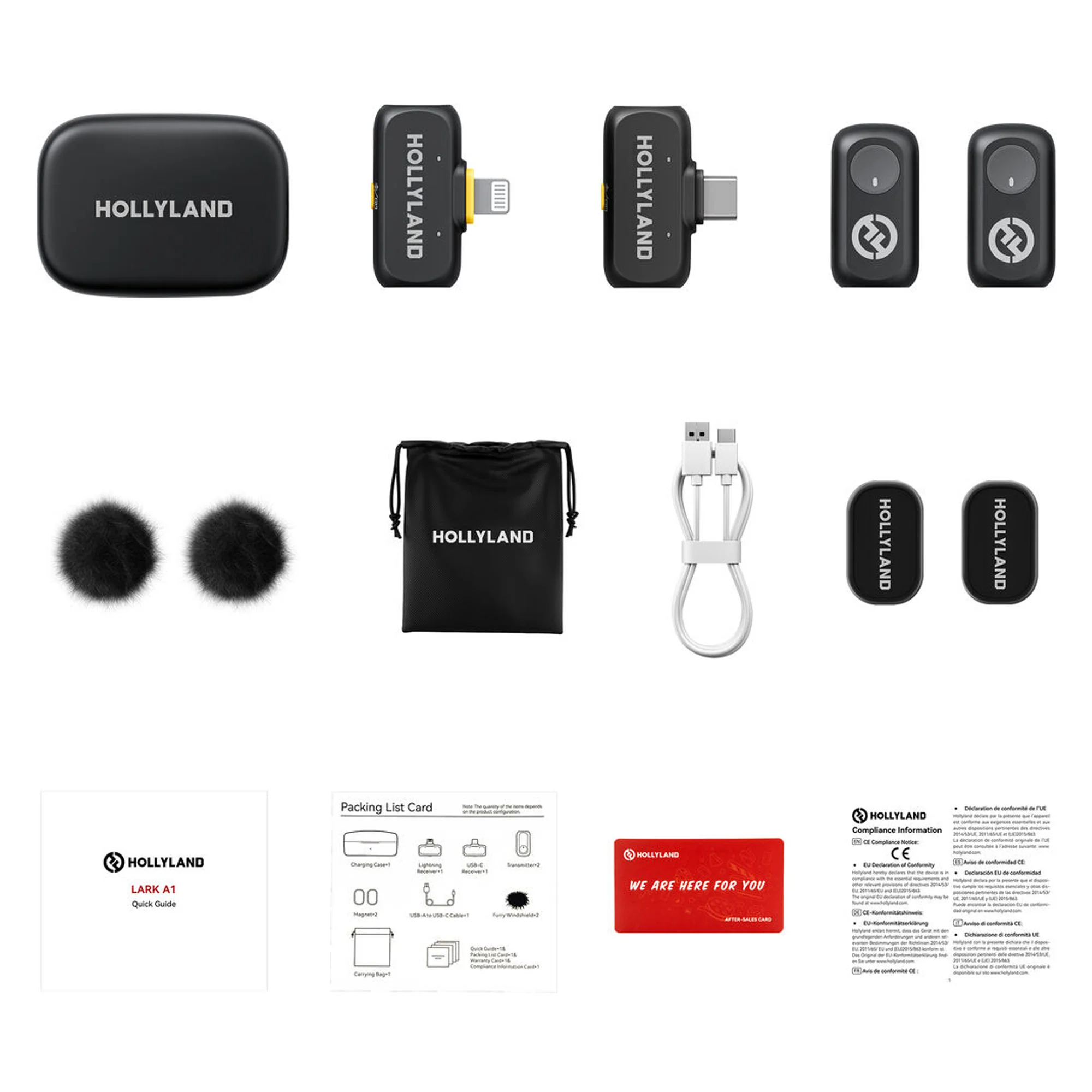 Hollyland LARK A1 Combo 2-Person Wireless Microphone System for Mobile Devices (Space Gray) with Content Creation Bundle - Image 3