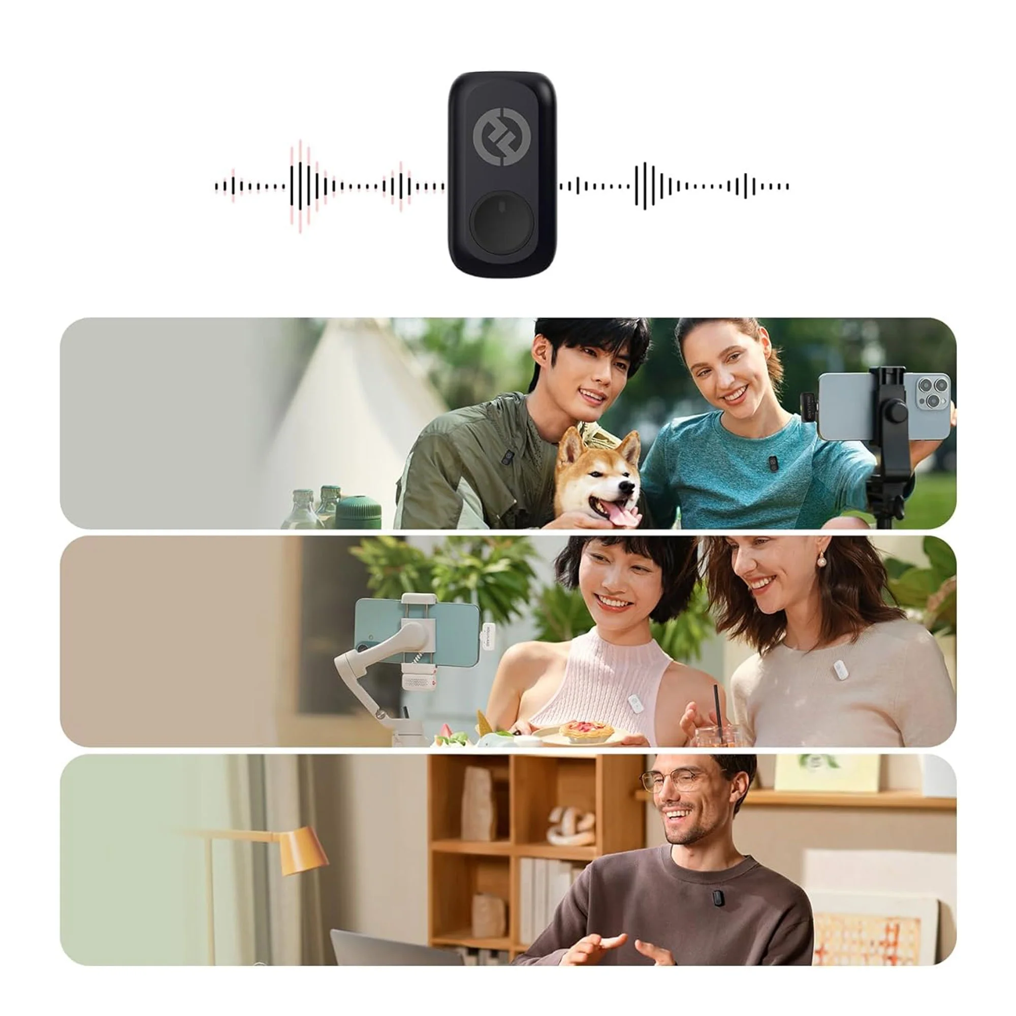 Hollyland LARK A1 Combo 2-Person Wireless Microphone System with USB-C and Lightning Connectors for Mobile Devices (Space Gray) Podcast & Interview Bundle - Image 8