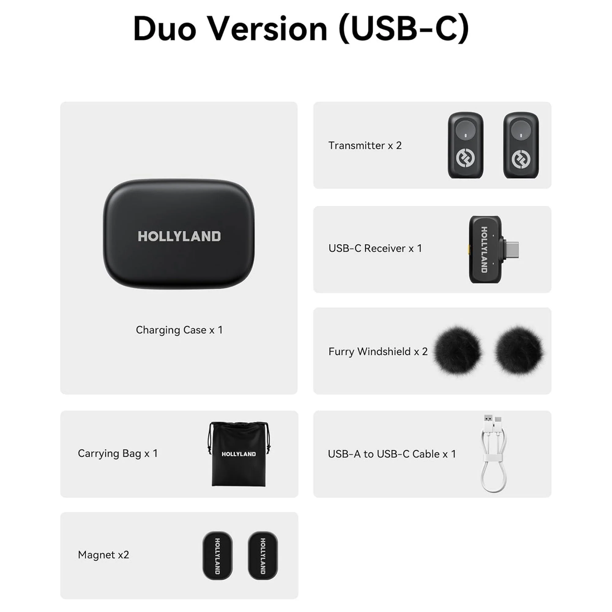 Hollyland LARK A1 Duo 2-Person Wireless Lavalier Microphone System with USB-C Connector for Mobile Devices (Space Gray, 2.4 GHz) with Content Creation Bundle - Image 8