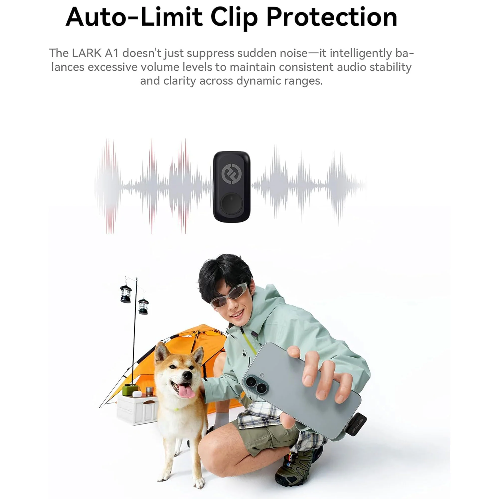 Hollyland LARK A1 Mini Duo 2-Person Wireless Microphone System with Lightning Connector for iOS Devices (Space Gray, 2.4 GHz) - Image 8