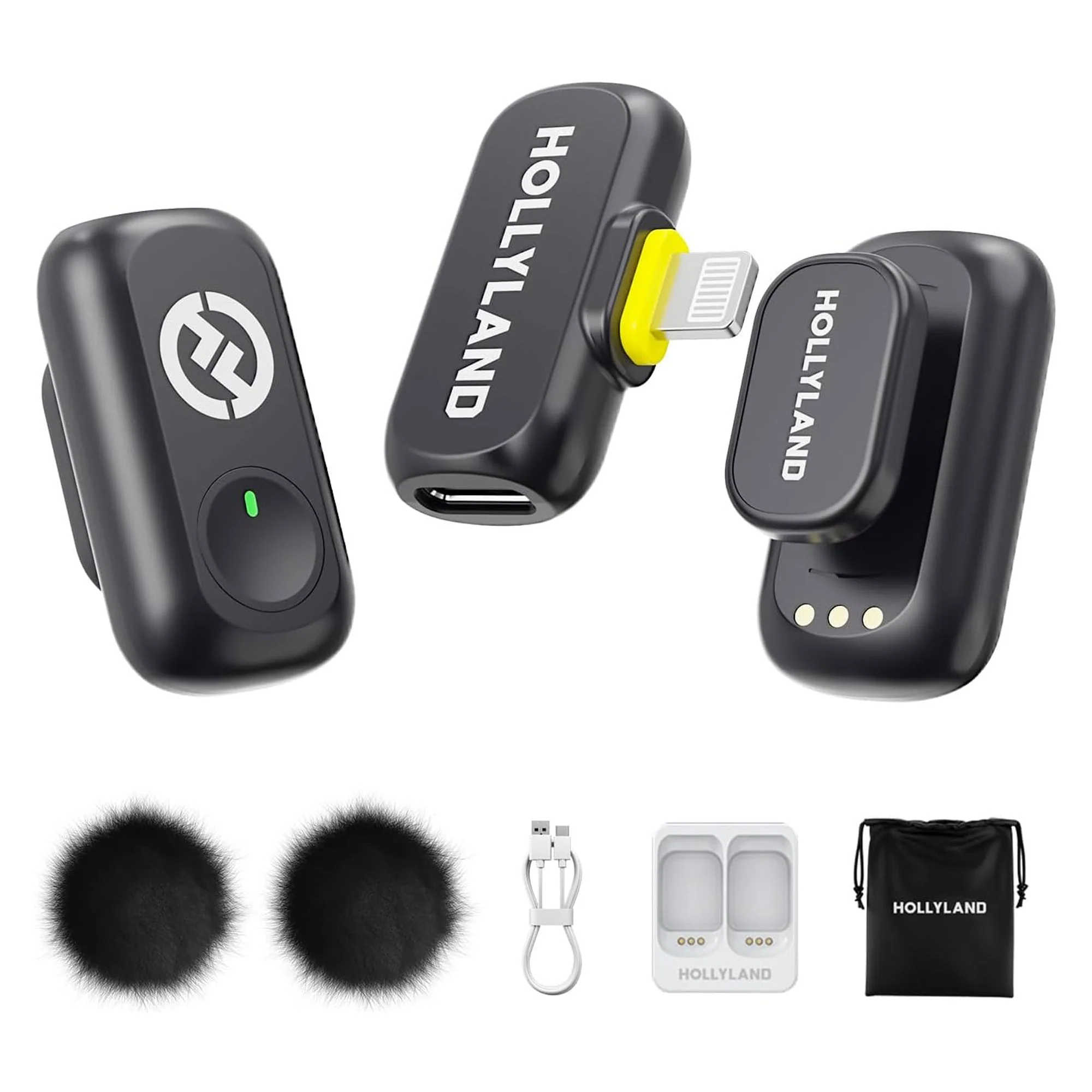 Hollyland LARK A1 Mini Duo 2-Person Wireless Mic System for iOS + 10" RGB LED Ring Light & Tripod - Image 2