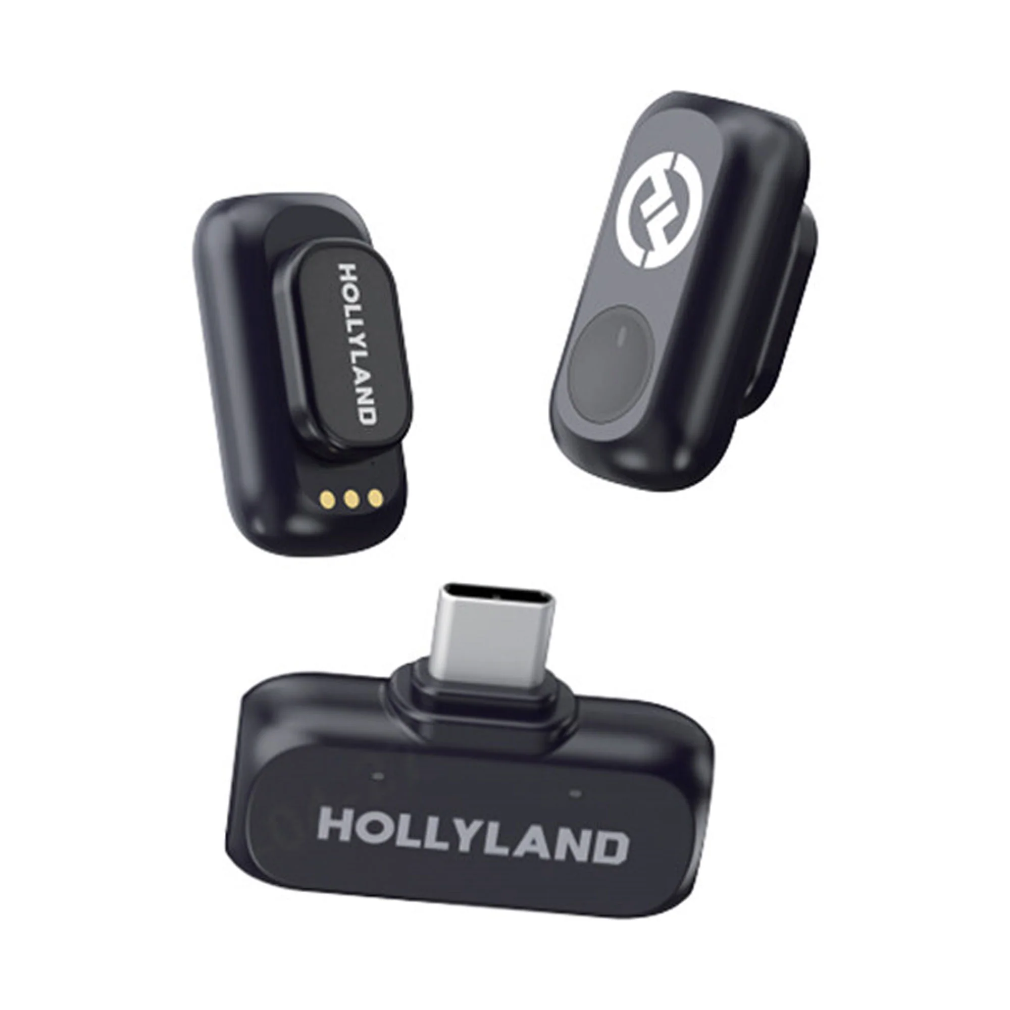 Hollyland LARK A1 Mini Duo 2-Person Wireless Microphone System with USB-C Connector for Mobile Devices (Space Gray, 2.4 GHz) Video Bundle - Image 2