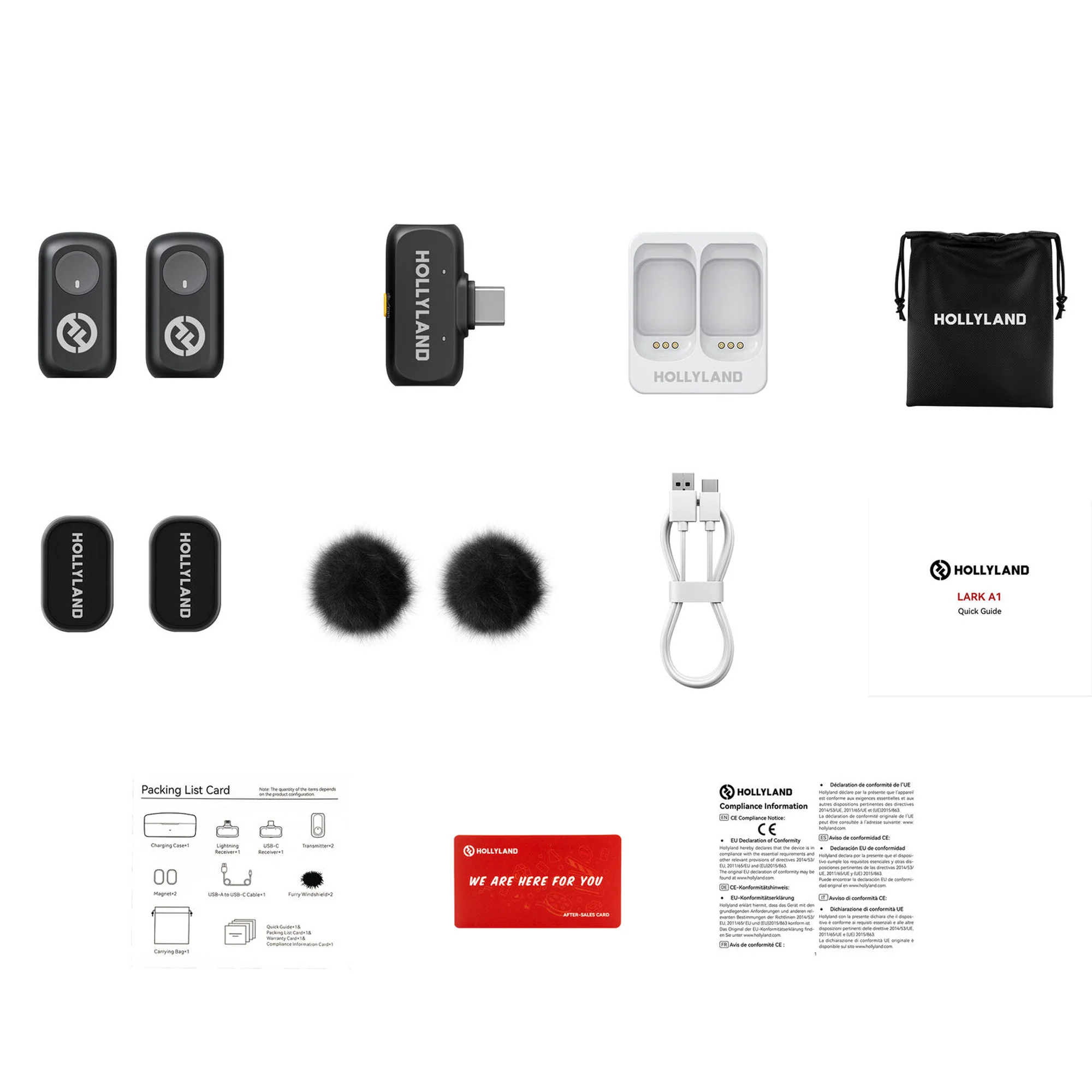 Hollyland LARK A1 Mini Duo 2-Person Wireless Microphone System with USB-C Connector for Mobile Devices (Space Gray, 2.4 GHz) Video Bundle - Image 3
