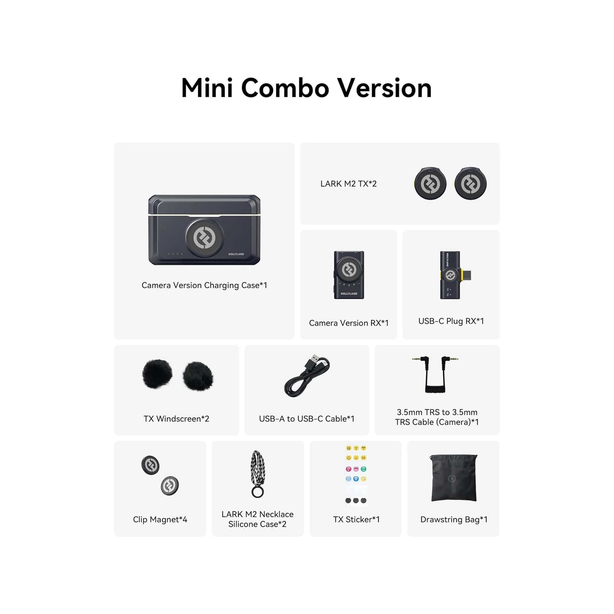 Hollyland LARK M2 2-Person Wireless Mini Combo Microphone System (Shine Charcoal) with 13'' Foldable Pocket Tripod and 16GB MicroSD Card - Image 7