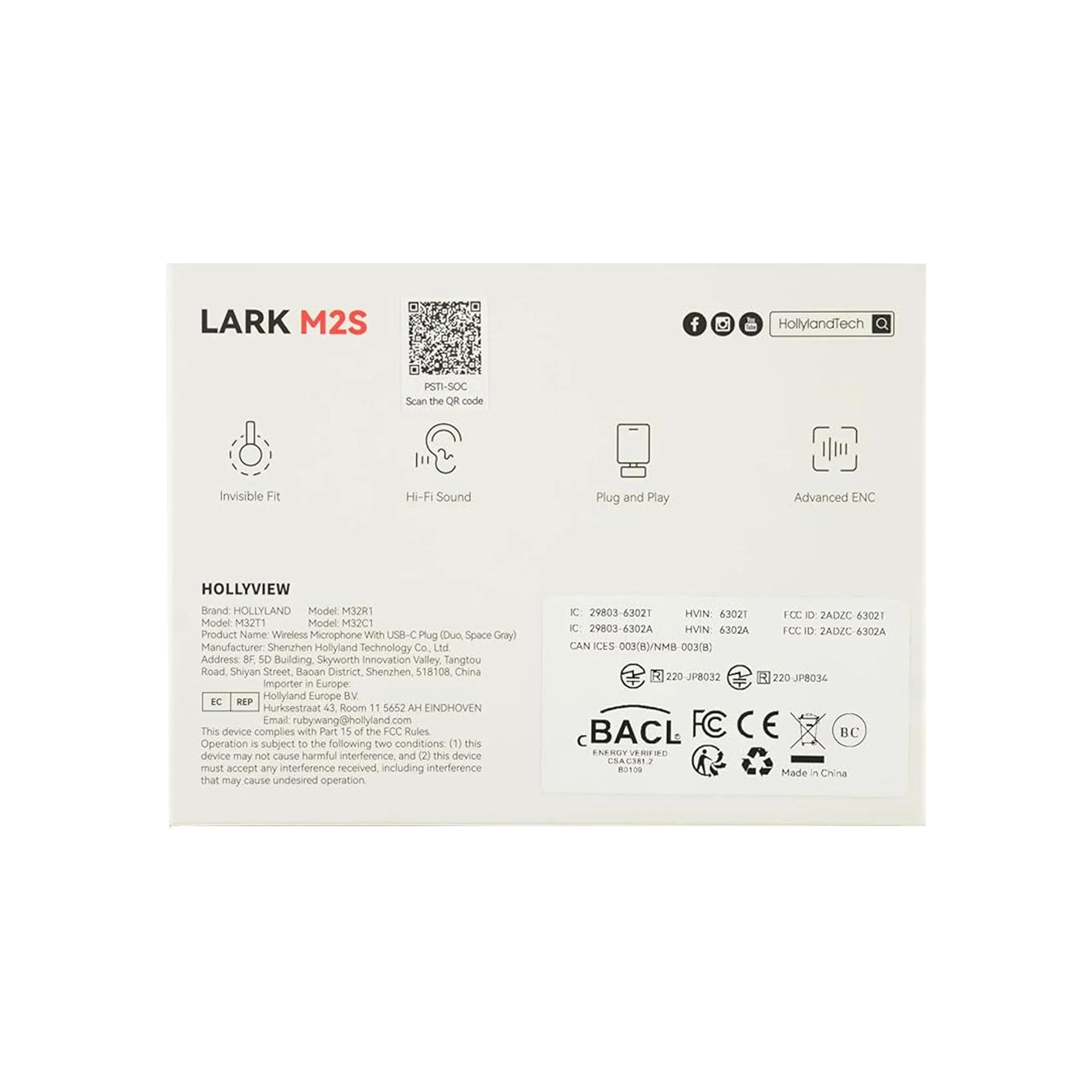 Hollyland LARK M2 2.4GHz 2-Person Wireless Lavalier Microphone System with USB-C Plug & Play (Shine Charcoal) + Accessories - Image 3