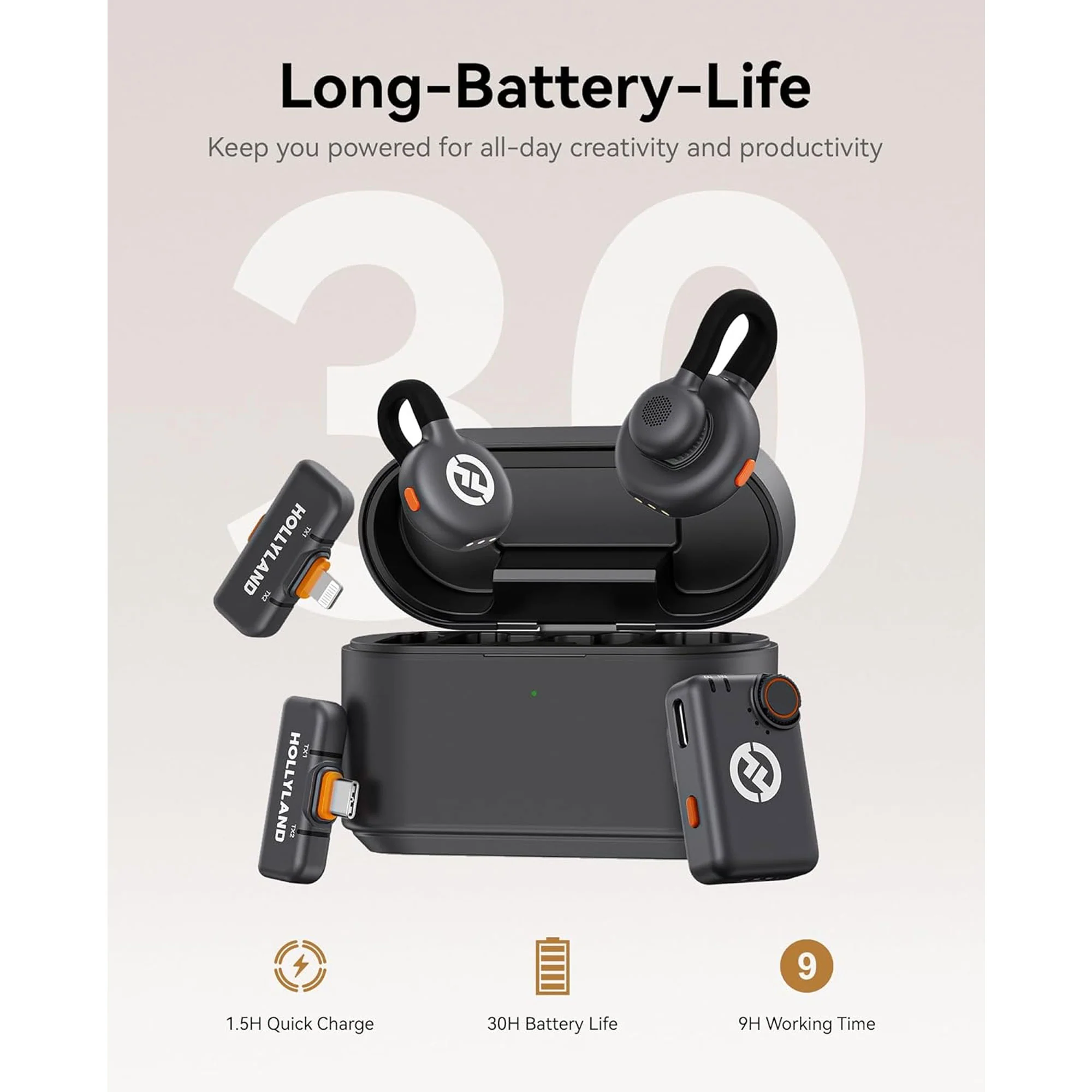Hollyland Lark M2S Ultimate Combo (Camera RX+USB-C RX+Lightning RX) Wireless Lavalier Microphone + 2x Lavalier Microphone - Image 6