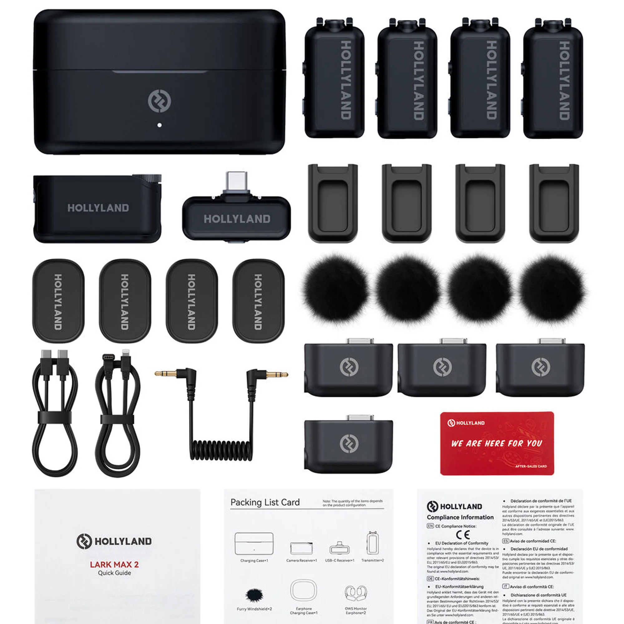 Hollyland LARK MAX 2 Combo 4-Person Wireless Microphone System for Cameras and Mobile Devices (Space Gray) with Content Creation Bundle - Image 3