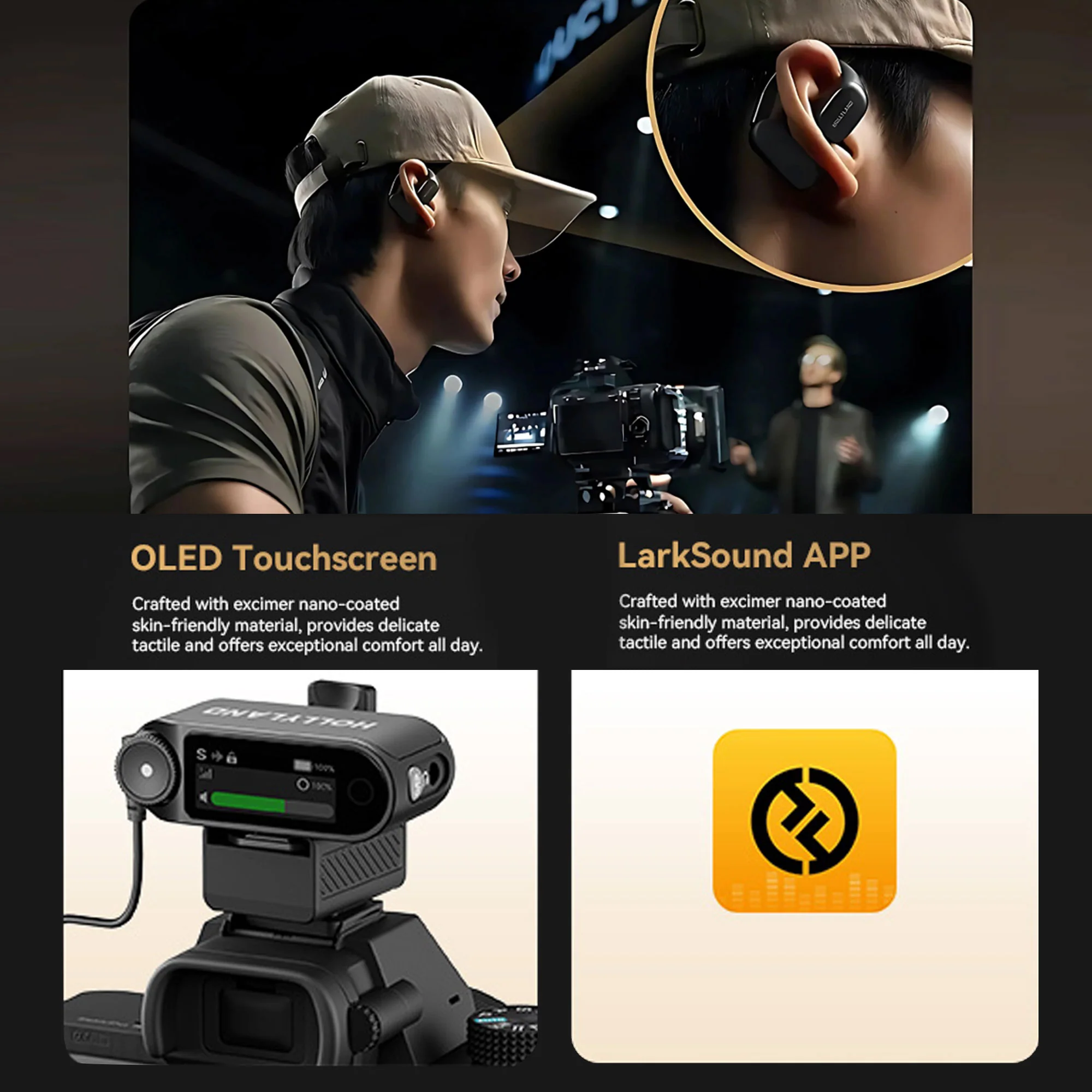 Hollyland LARK MAX 2 ULTIMATE COMBO 2-Person Wireless Lavalier Microphone System for Cameras and Mobile Devices Creator Essentials Bundle - Image 4