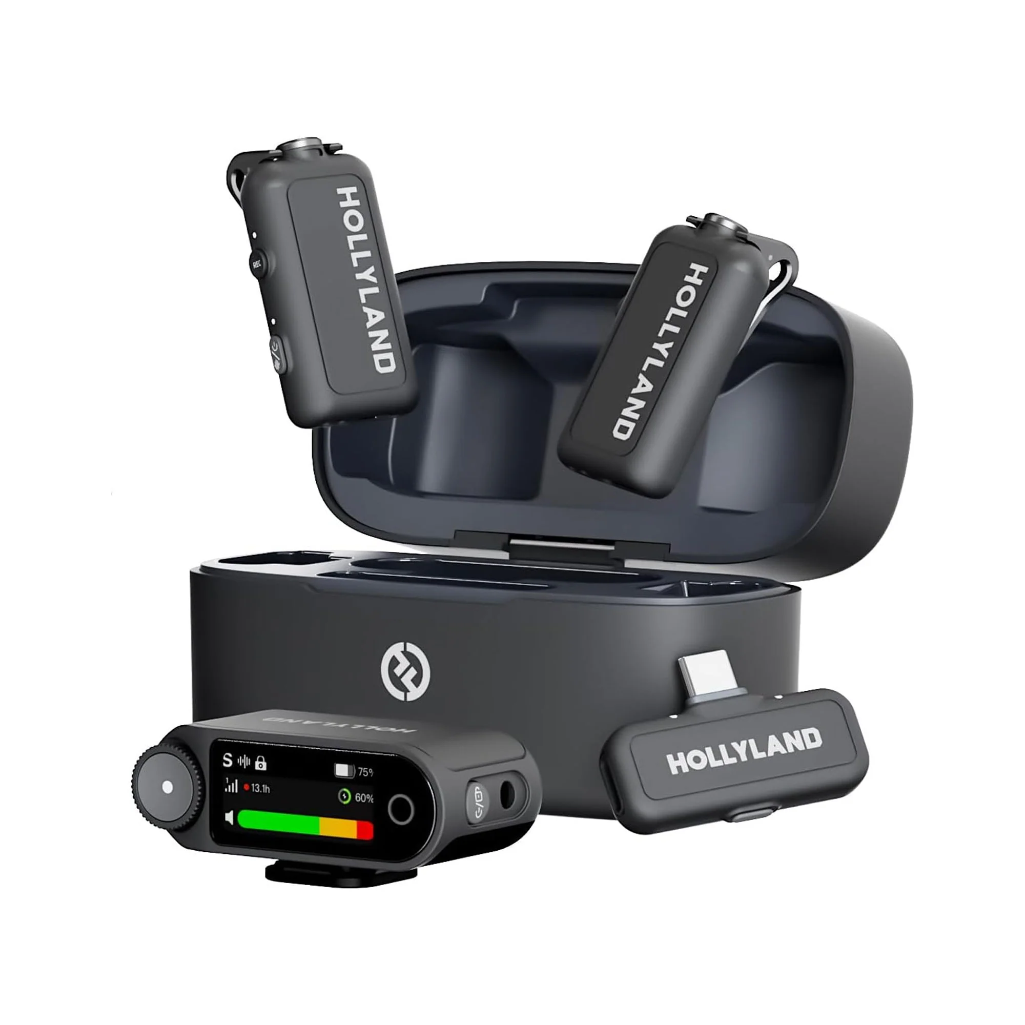 Hollyland LARK MAX 2 Combo 2-Person Wireless Mic System for Cameras & Mobile + 10" RGB LED Ring Light & Tripod - Image 2