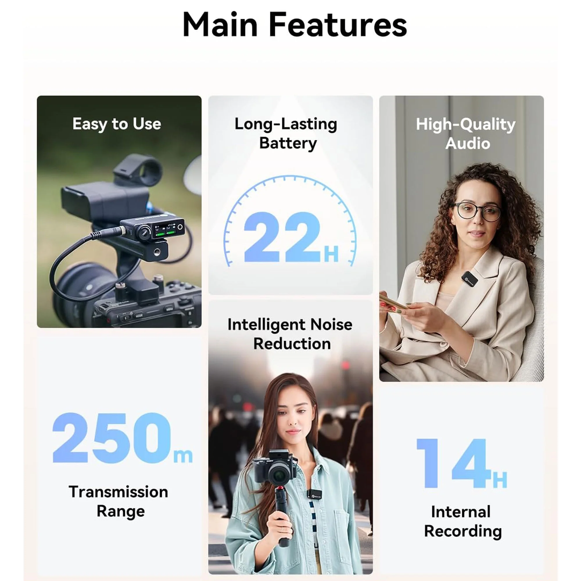 Hollyland Lark Max Wireless Lavalier Microphone System with Professional ENC Compatible with DSLR Camera, iPhone, Android, PC + 2x Lavalier Microphone - Image 7