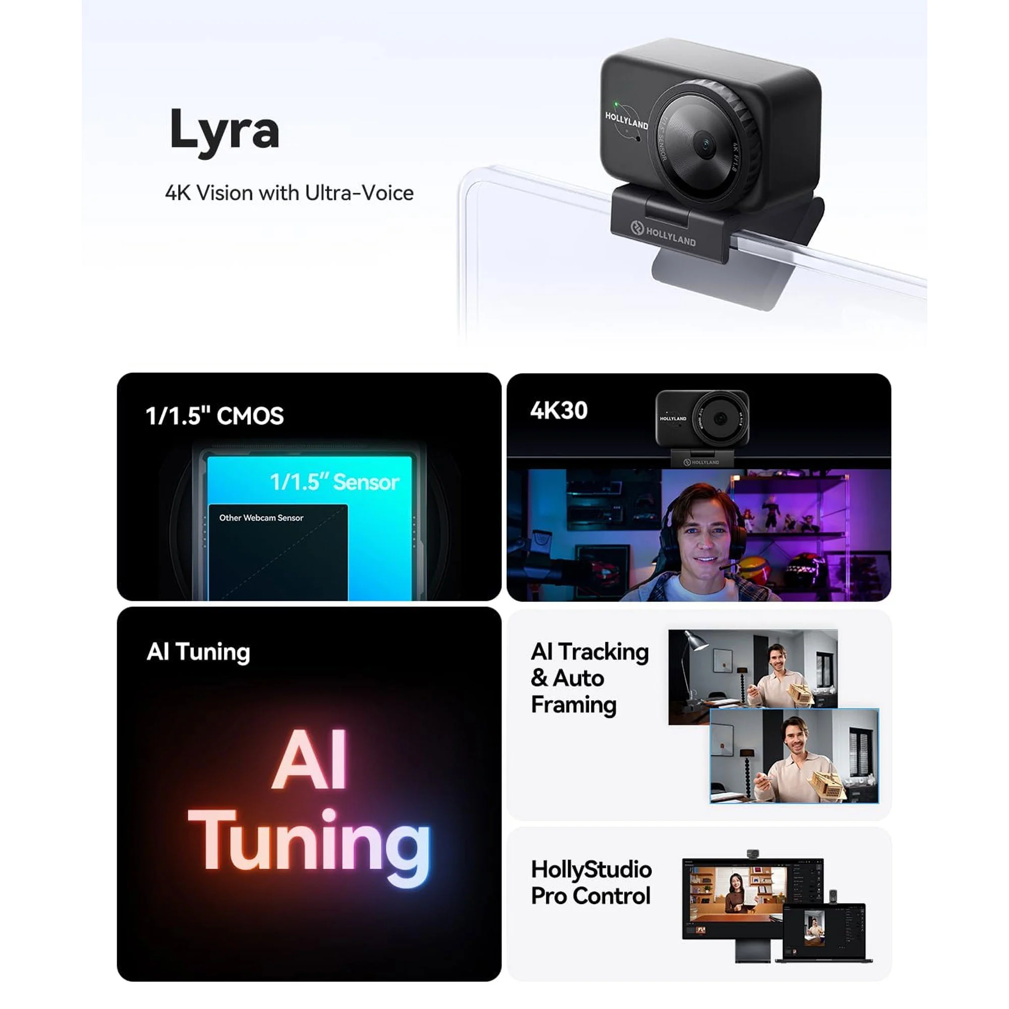 Hollyland Lyra UHD 4K Webcam Streaming Combo with LARK A1 TX - Image 3