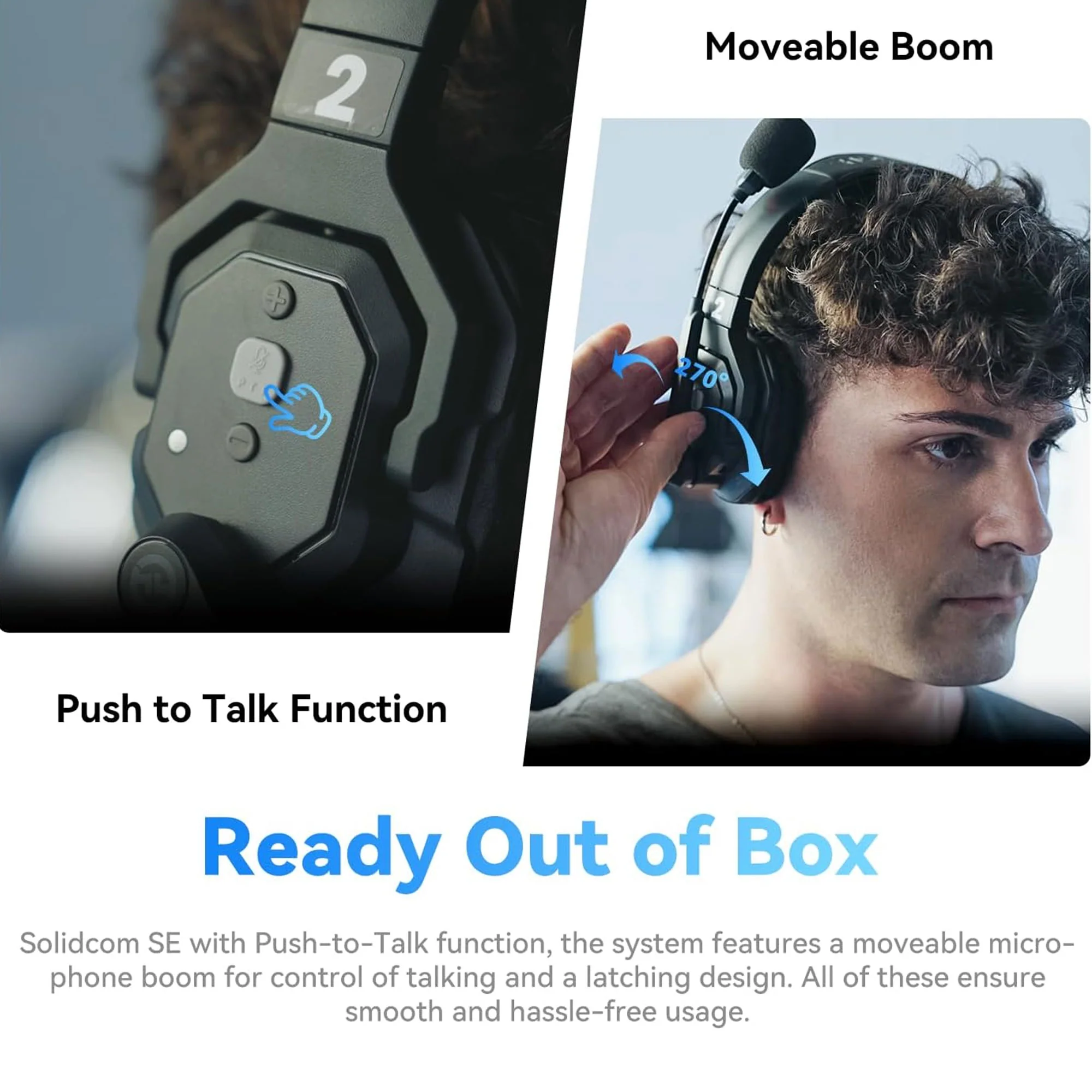 Hollyland Solidcom SE Global 4S 4-Person Full-Duplex Single-Ear Noise Canceling Headset Intercom System (2.4 GHz) - Image 5