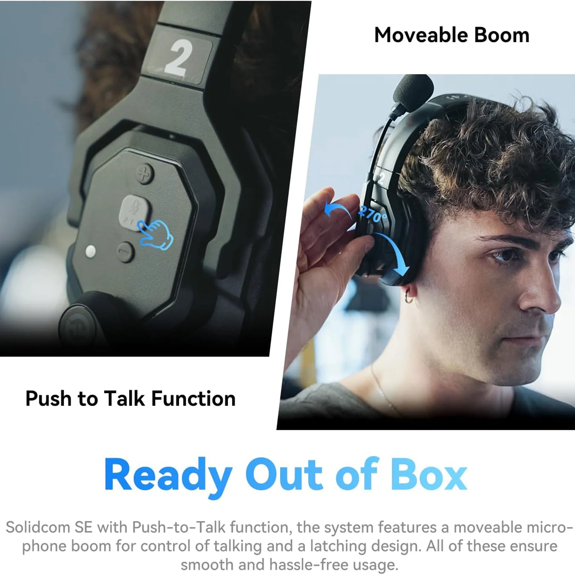Hollyland Solidcom SE Global 5S 5-Person Full-Duplex Single-Ear Noise-Canceling Headset Intercom System (2.4 GHz) - Image 4