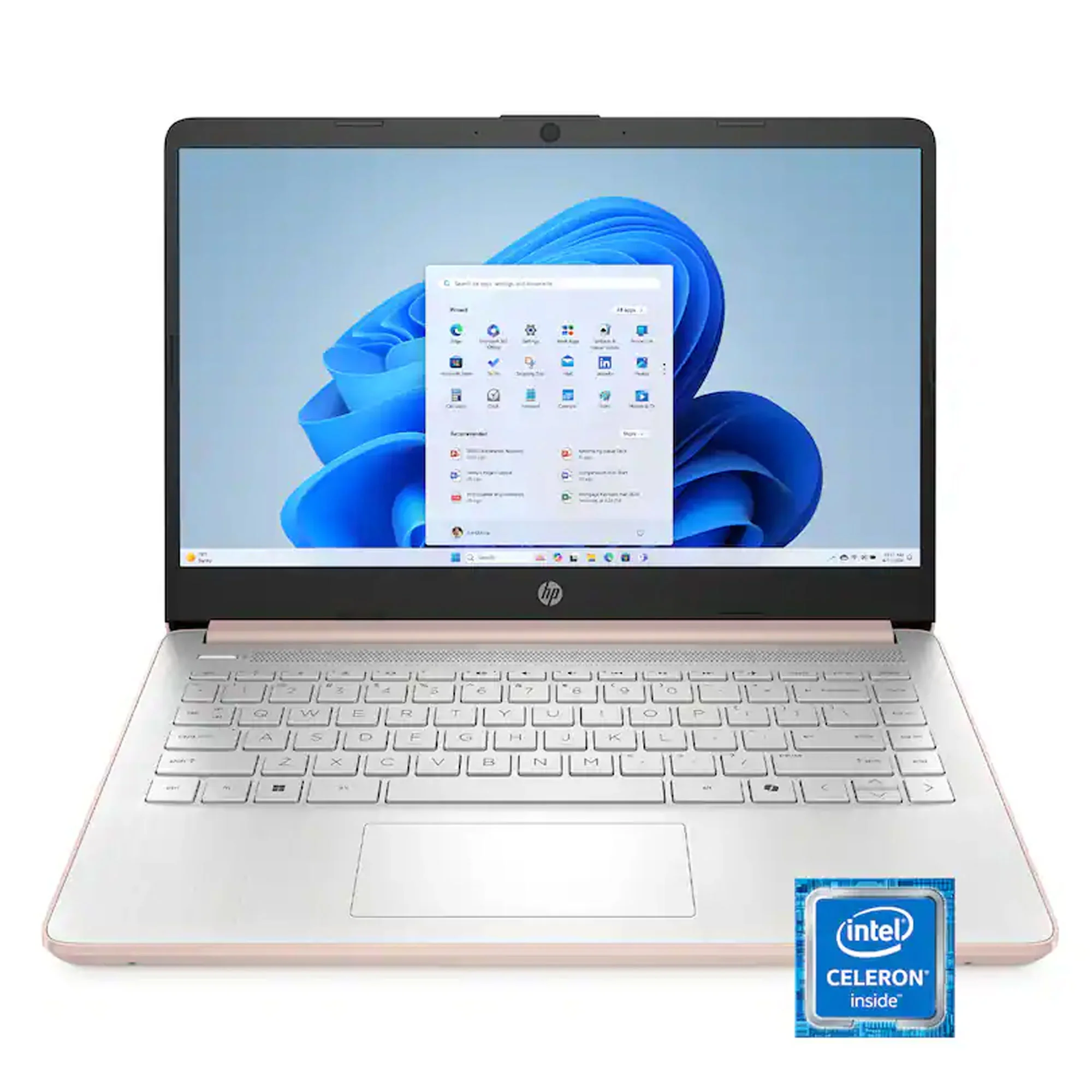 HP 14" Laptop - Intel Celeron N4500 - 4GB Memory, 64GB eMMC (Pale Rose Gold) + Splash Proof Laptop Bag - Image 2