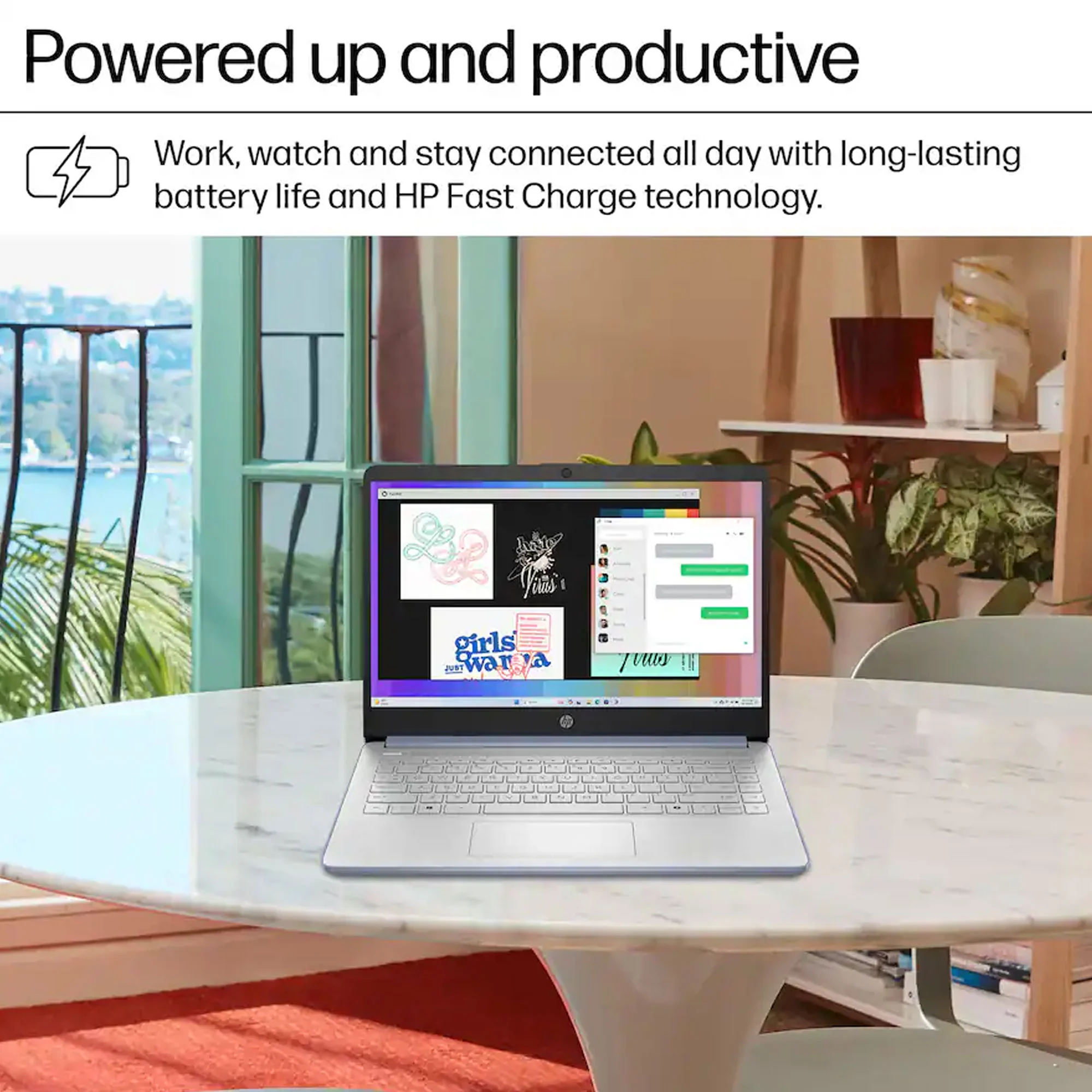 HP 14" Laptop - Intel Processor N150 2025 - 4GB Memory, 128GB UFS (Sky Blue) - Image 9