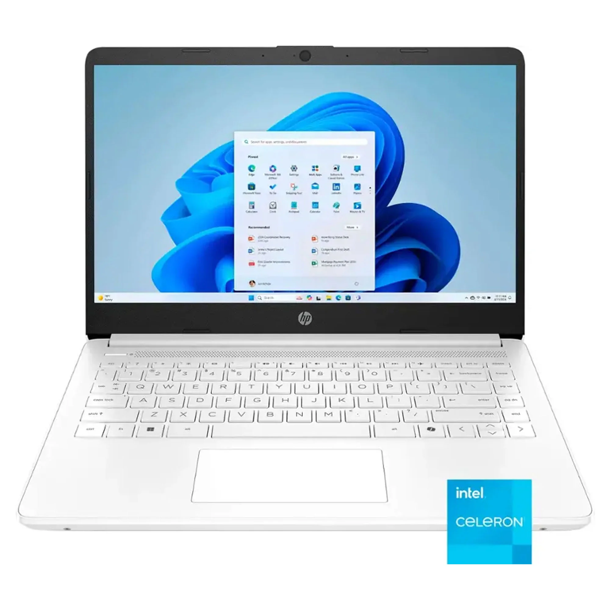 HP 14" Laptop with Intel Celeron N4500 Processor, 4GB RAM, 64GB eMMC Storage – Snowflake White + Transcend 256GB SDXC Card Accessory Bundle - Image 2