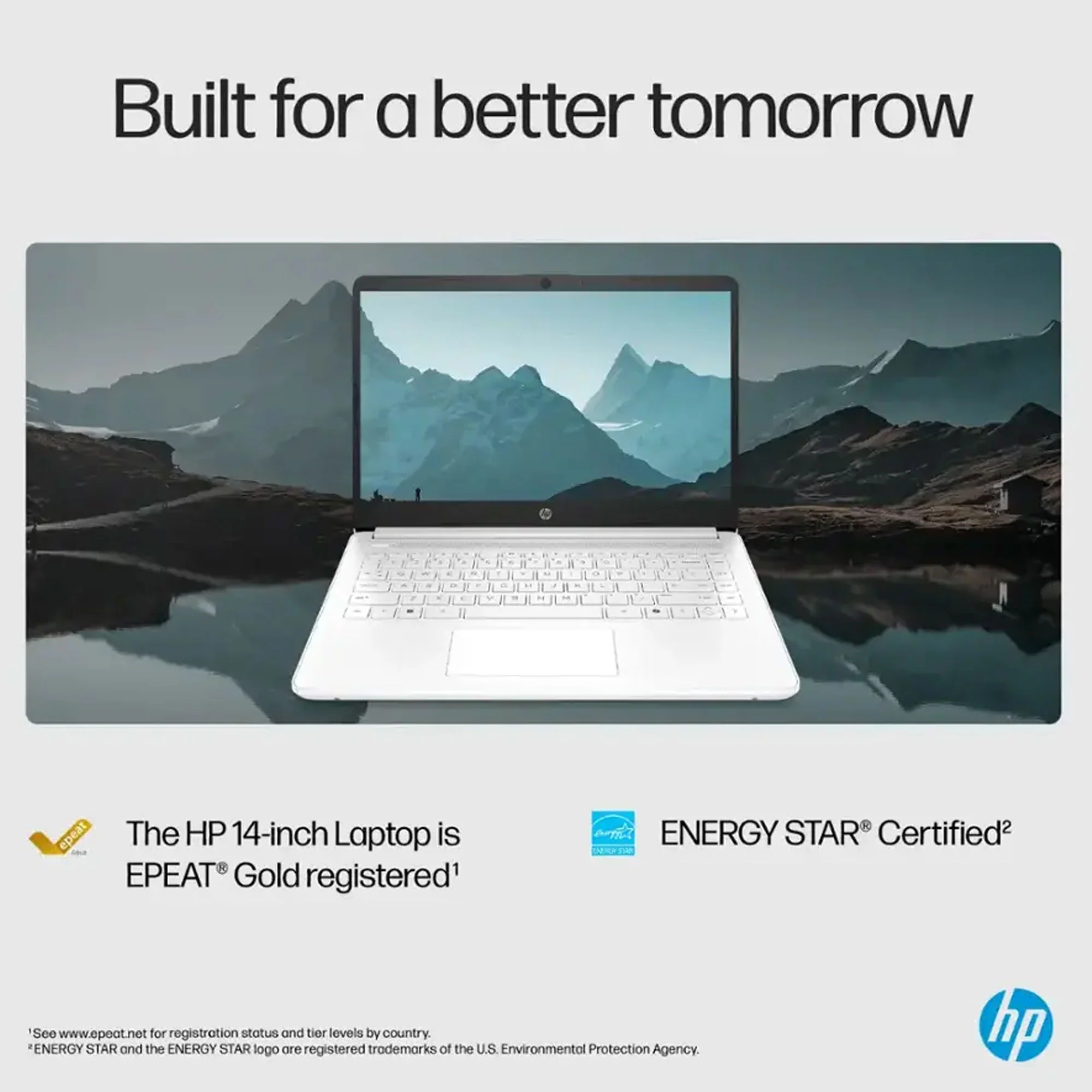 HP 14-Inch Laptop with Intel Celeron N4500 Processor, 4GB RAM, 64GB eMMC Storage – Snowflake White + Cables - Image 2