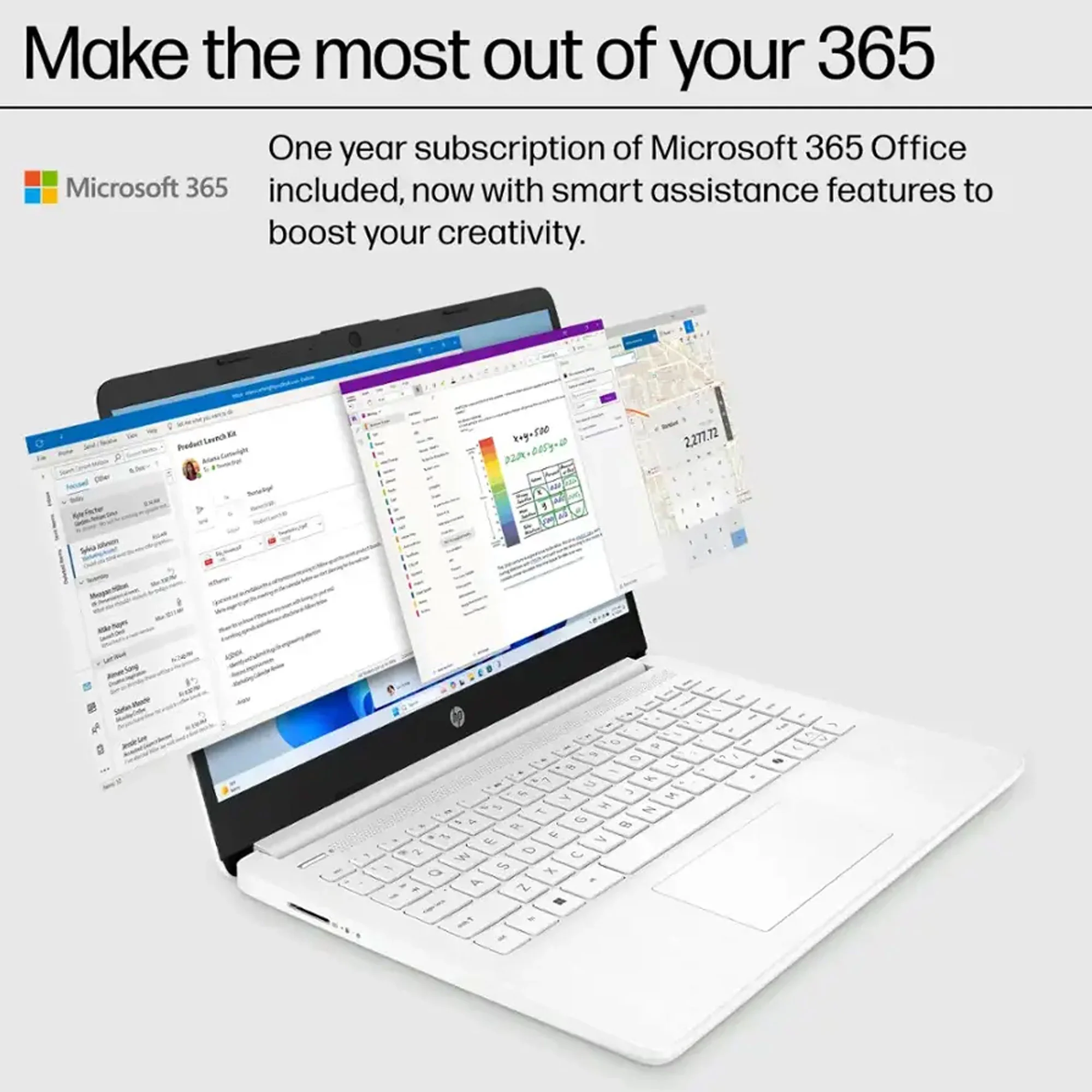 HP 14-Inch Laptop with Intel Celeron N4500 Processor, 4GB RAM, 64GB eMMC Storage – Snowflake White + Cables - Image 7
