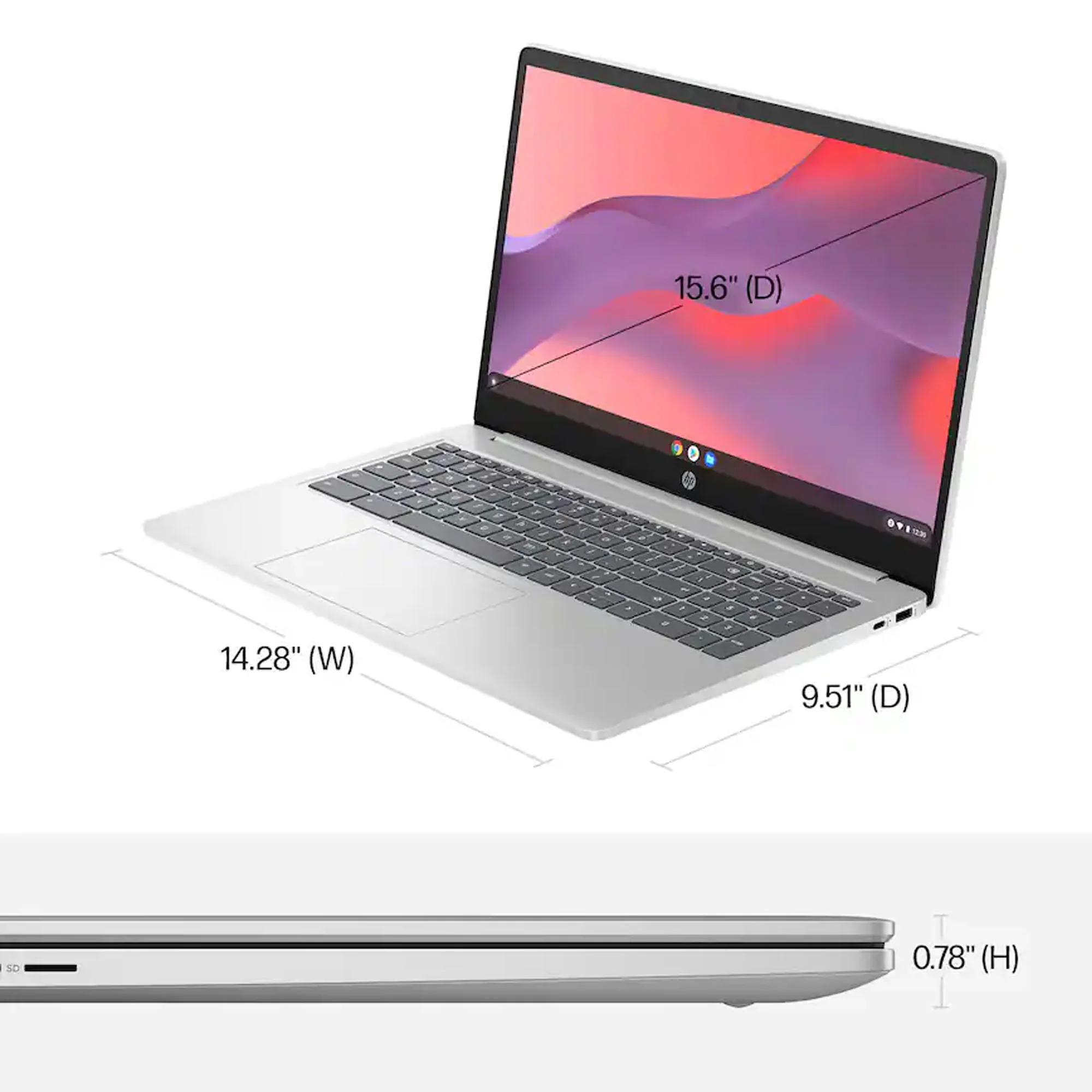 HP 15.6" Chromebook Laptop Intel Processor N200 2023 - 8GB Memory, 64GB eMMC (Natural Silver) with Splash Proof Bag and SanDisk Cruzer Blade USB Flash Drive - 128GB - Image 6
