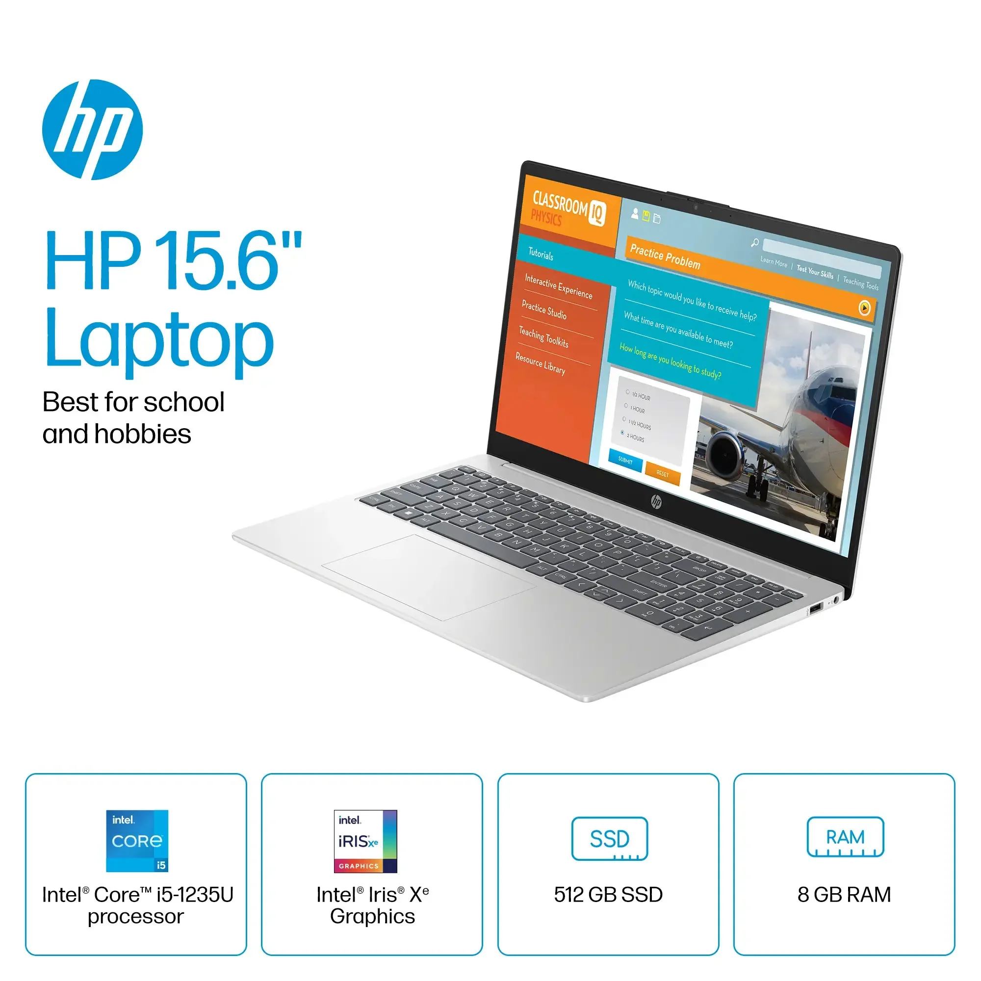HP 15.6" Touch-Screen Laptop, Intel Core i5, 8GB Memory, 512GB SSD (NaSilver) - Image 5