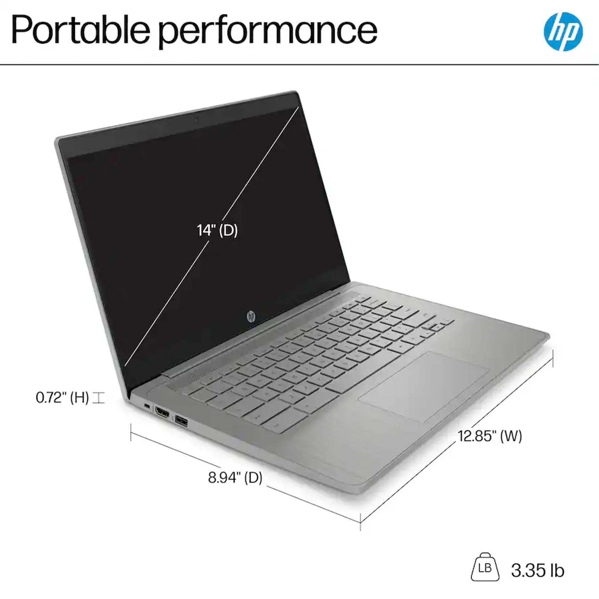 HP Chromebook 14" HD Laptop Intel Celeron N4500 - 4GB Memory, 64GB eMMC (Modern Grey) with 256GB microSDXC Card and Card Reader - Image 5