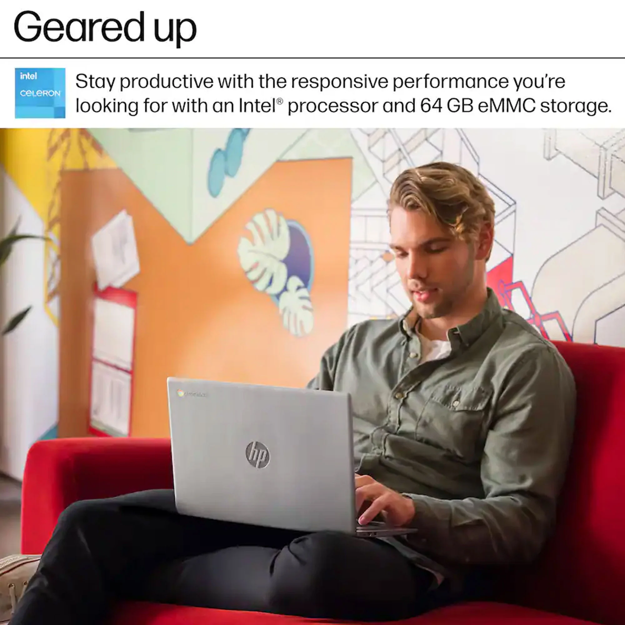 HP Chromebook 14" HD Laptop Intel Celeron N4500 - 4GB Memory, 64GB eMMC (Modern Grey) with 256GB microSDXC Card and Card Reader - Image 8